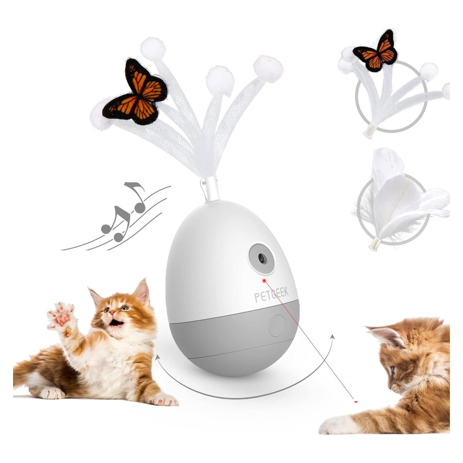 Juguete Interactivo para Gatos PETGEEK con Lámpara Láser y Squeaky