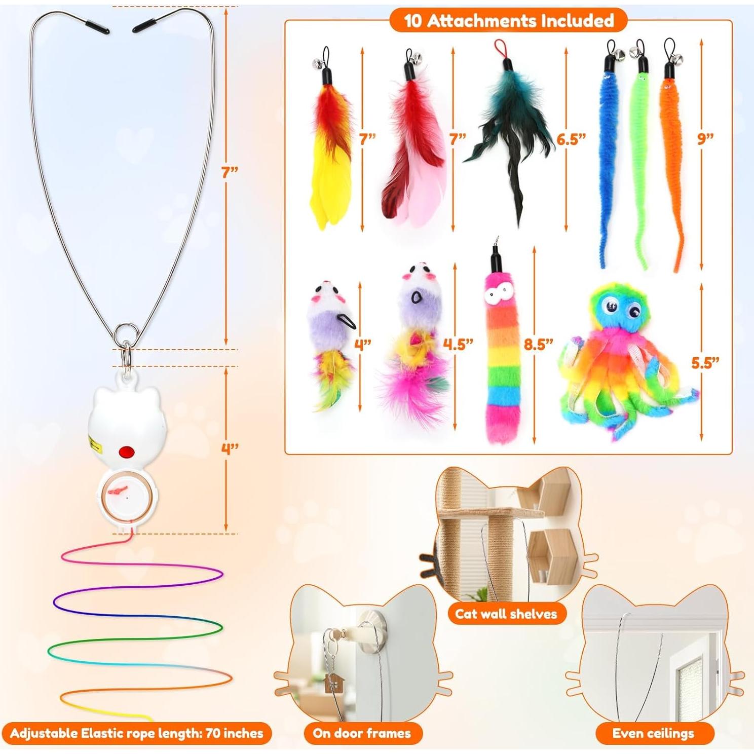 Juguete Interactivo para Gatos Petsinurarea E7 3 en 1 con Plumas