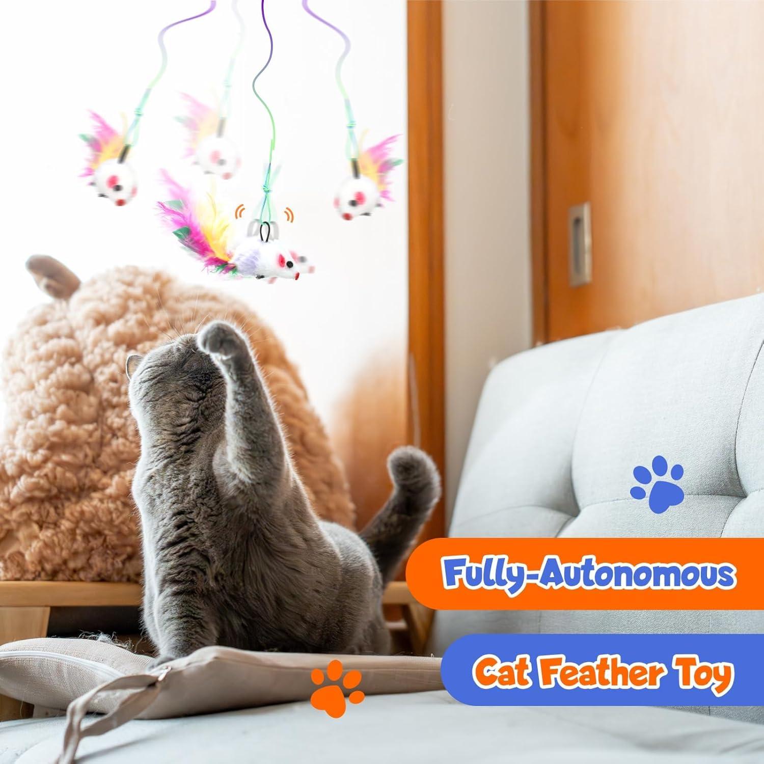 Juguete Interactivo para Gatos Petsinurarea E7 3 en 1 con Plumas