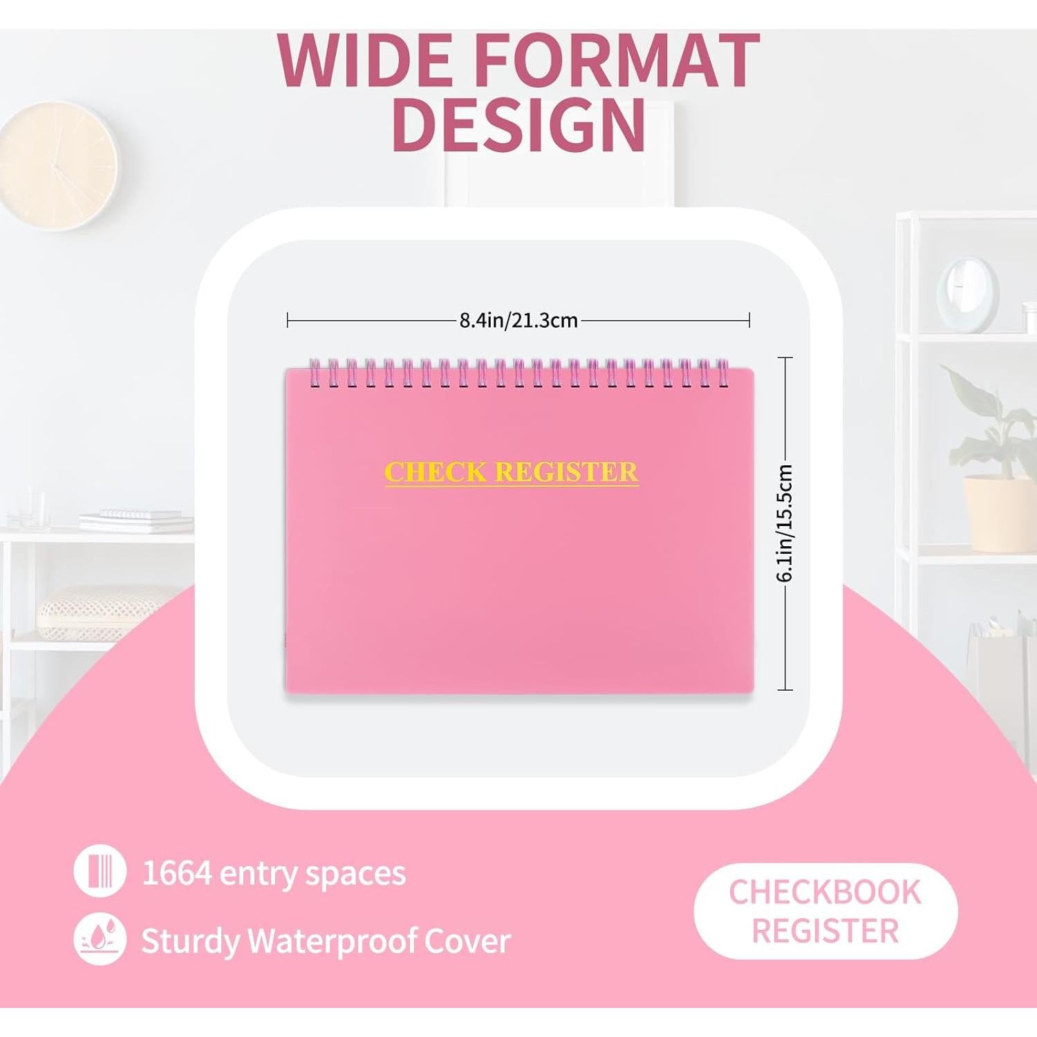 Registro de Cheques Blugool Rosa 21.34x15.49 cm 106 Páginas