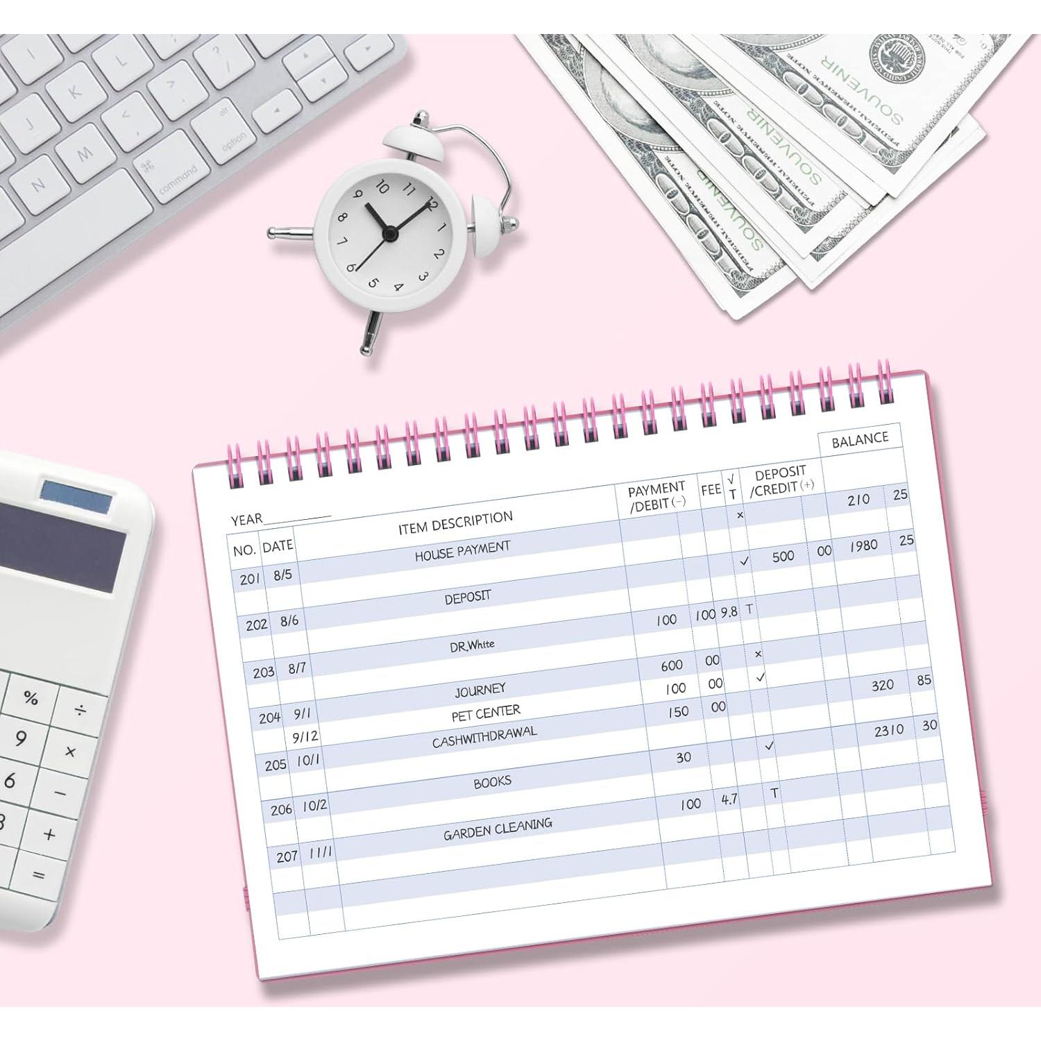 Registro de Cheques Blugool Rosa 21.34x15.49 cm 106 Páginas