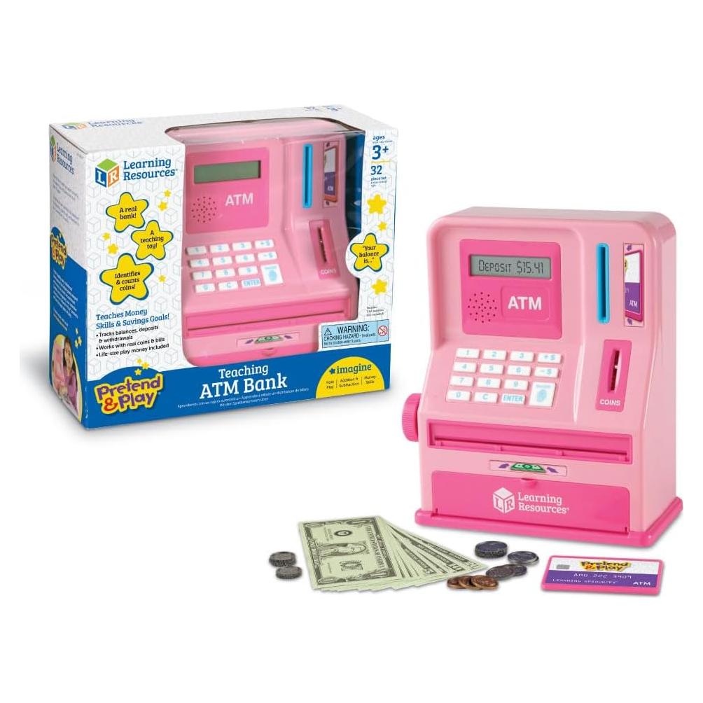 Cajero Automático Educativo Recursos de Aprendizaje Rosa 32 Piezas