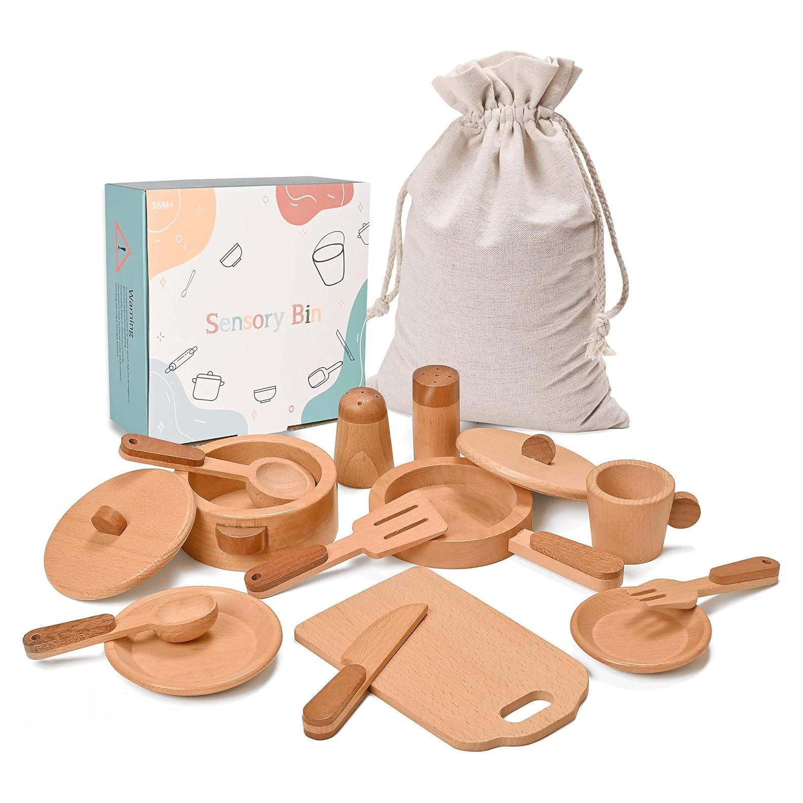 Set de Cocina de Madera Montessori MONT PLEASANT 15 Piezas
