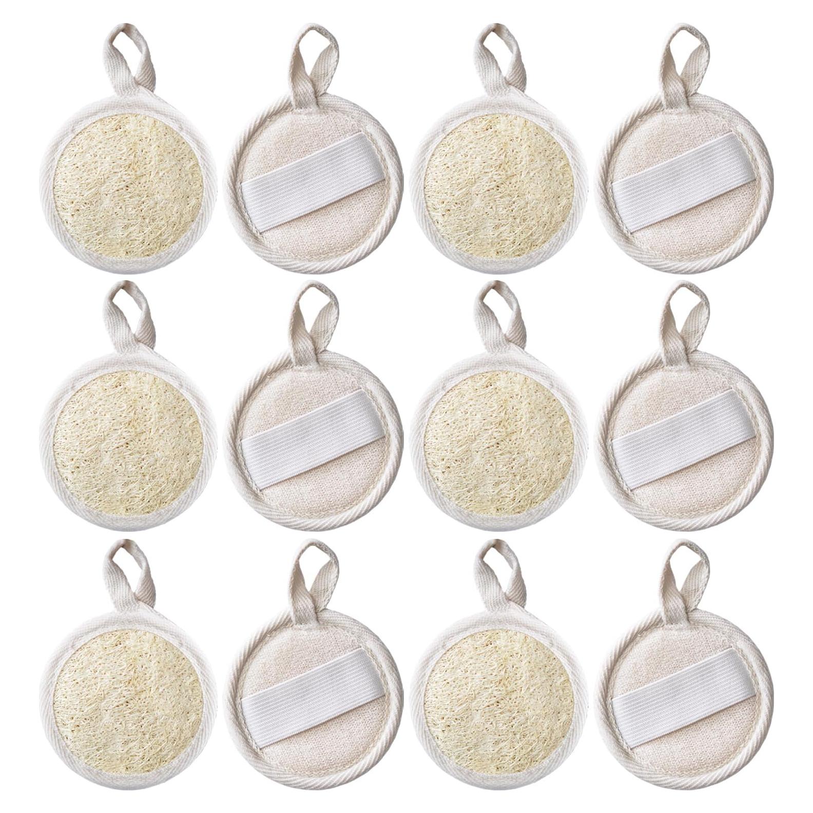 Paquete de 12 Esponjas Exfoliantes de Lufa Natural 8cm