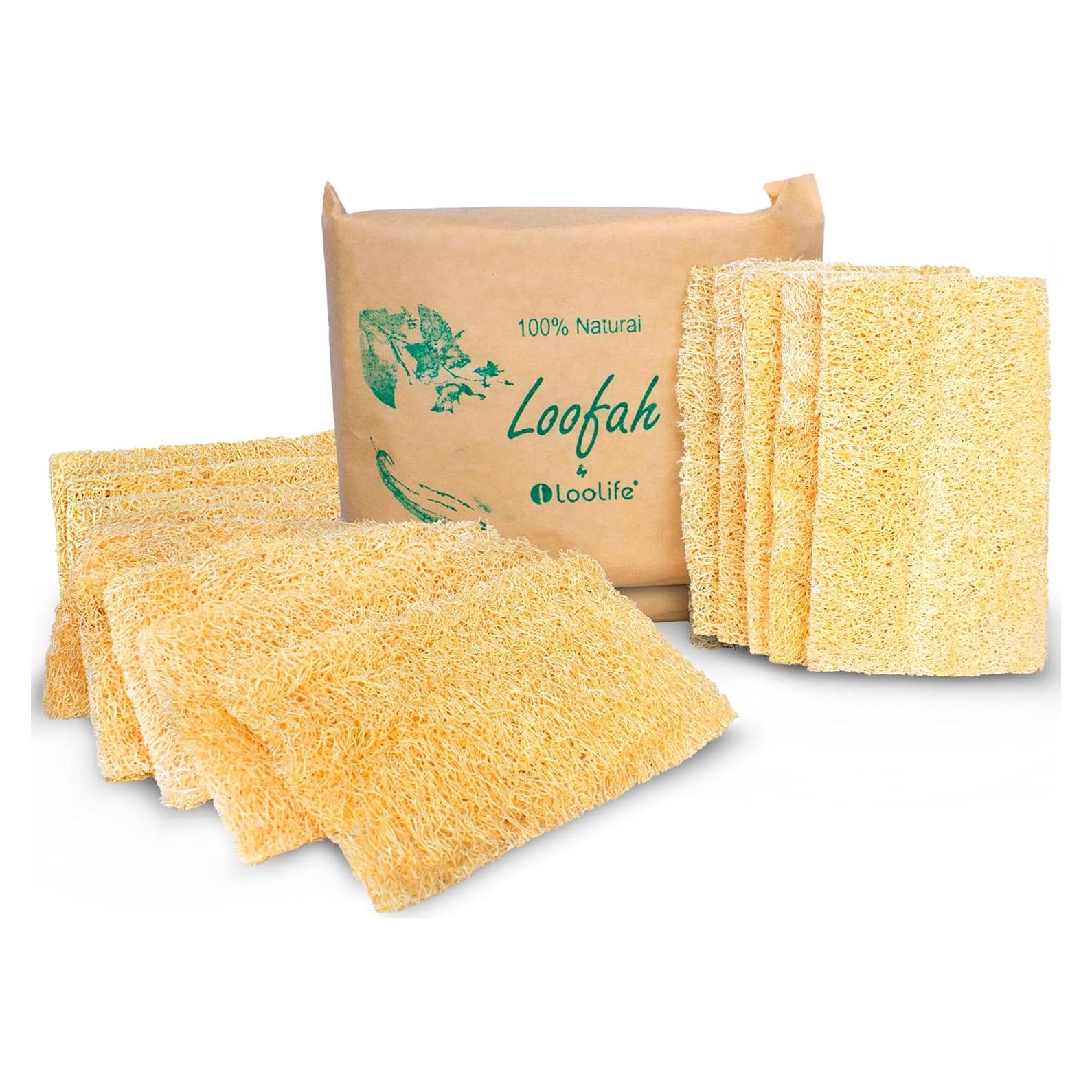 Esponjas de Lufa Natural LooLife para Cocina - Paquete de 10