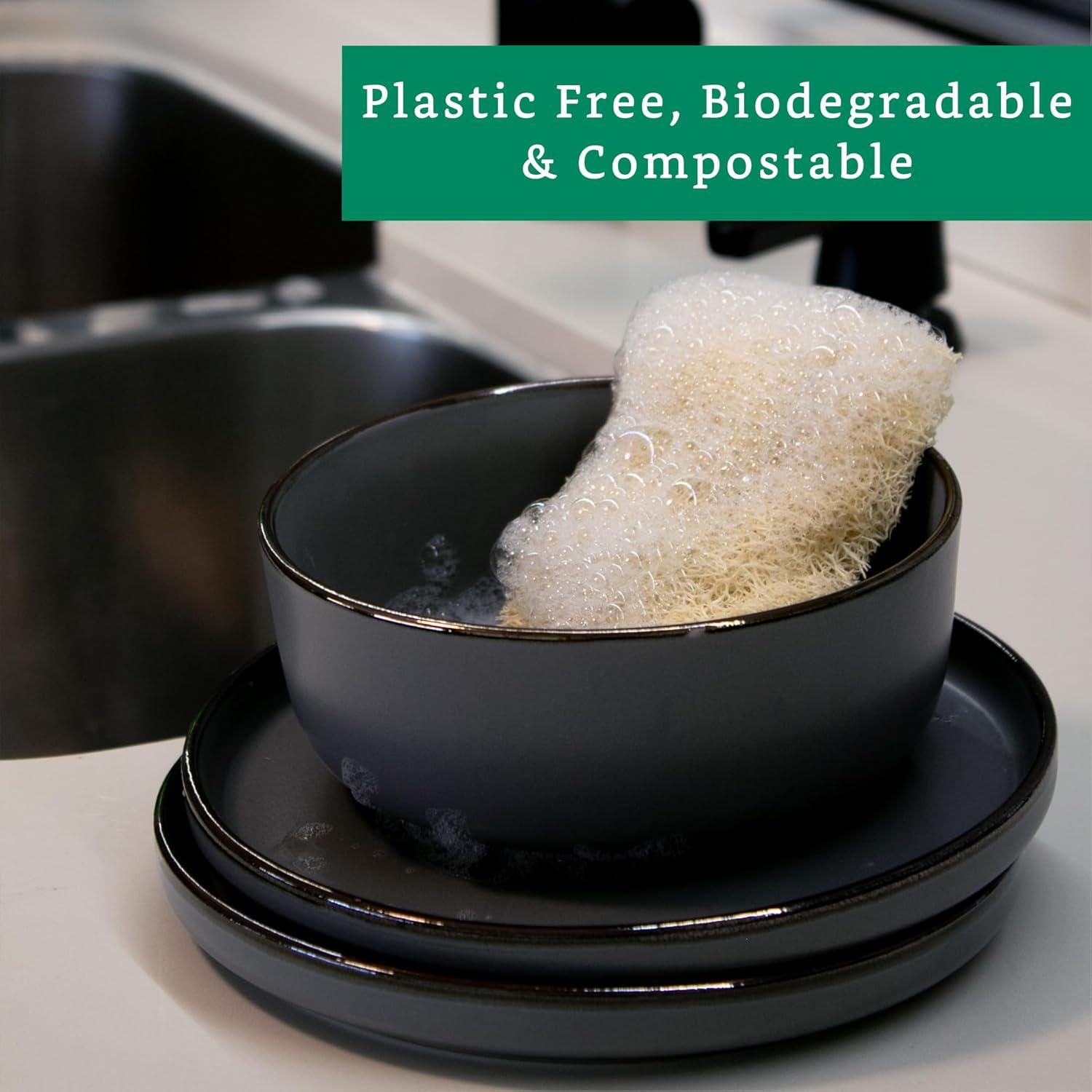 Esponjas de Lufa Natural LooLife para Cocina - Paquete de 10