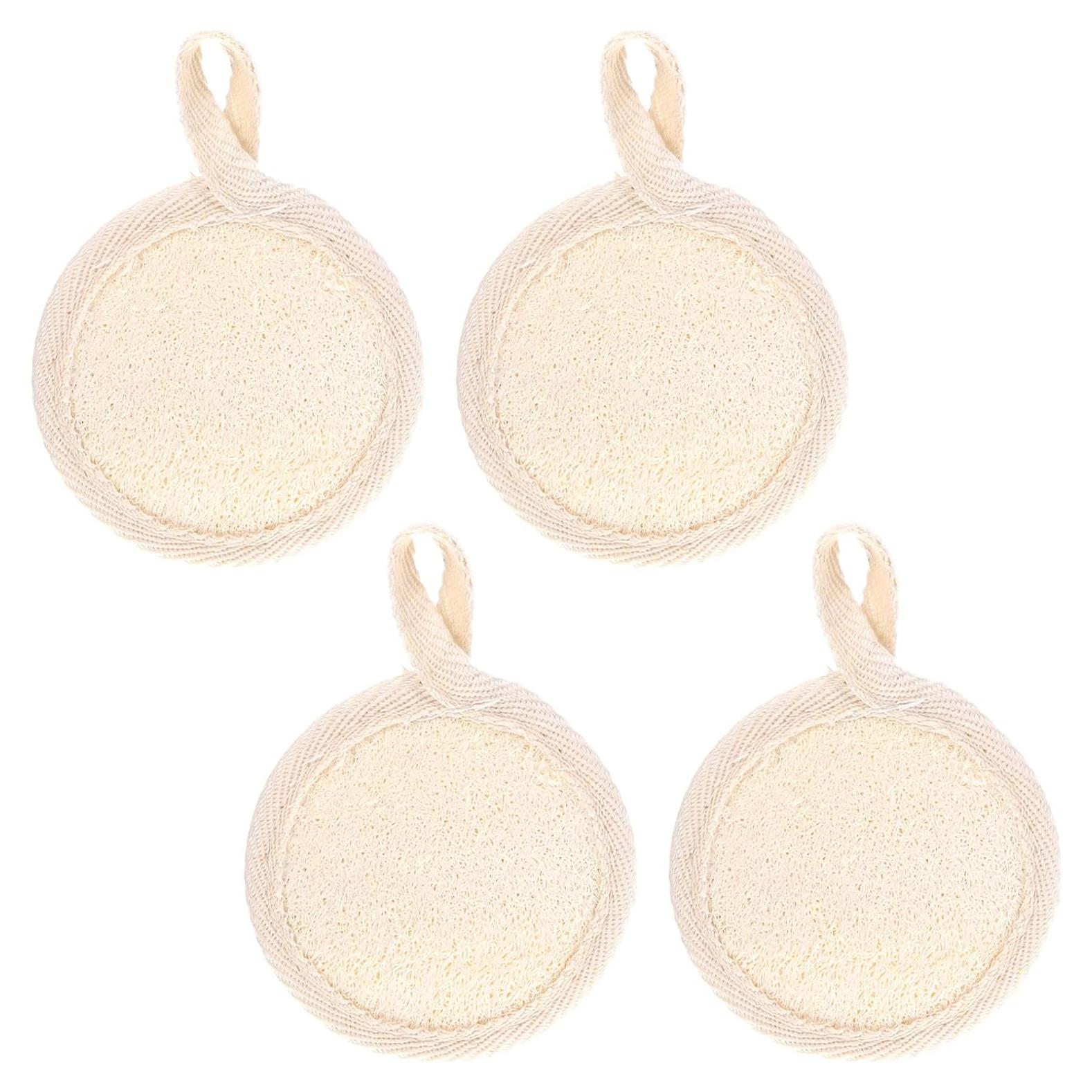 4 Esponjas Exfoliantes Faciales de Lufa Natural Quilax 8cm