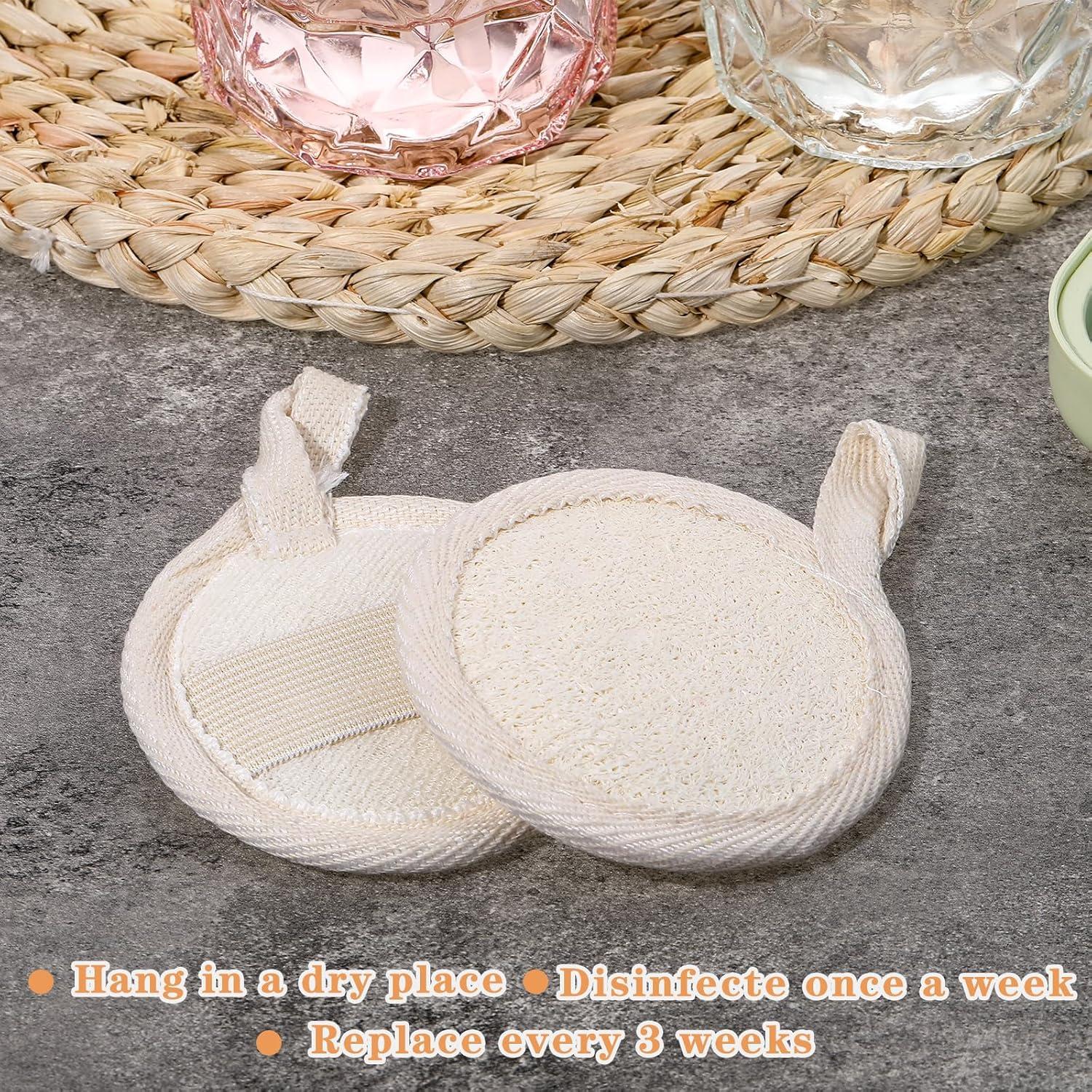 4 Esponjas Exfoliantes Faciales de Lufa Natural Quilax 8cm