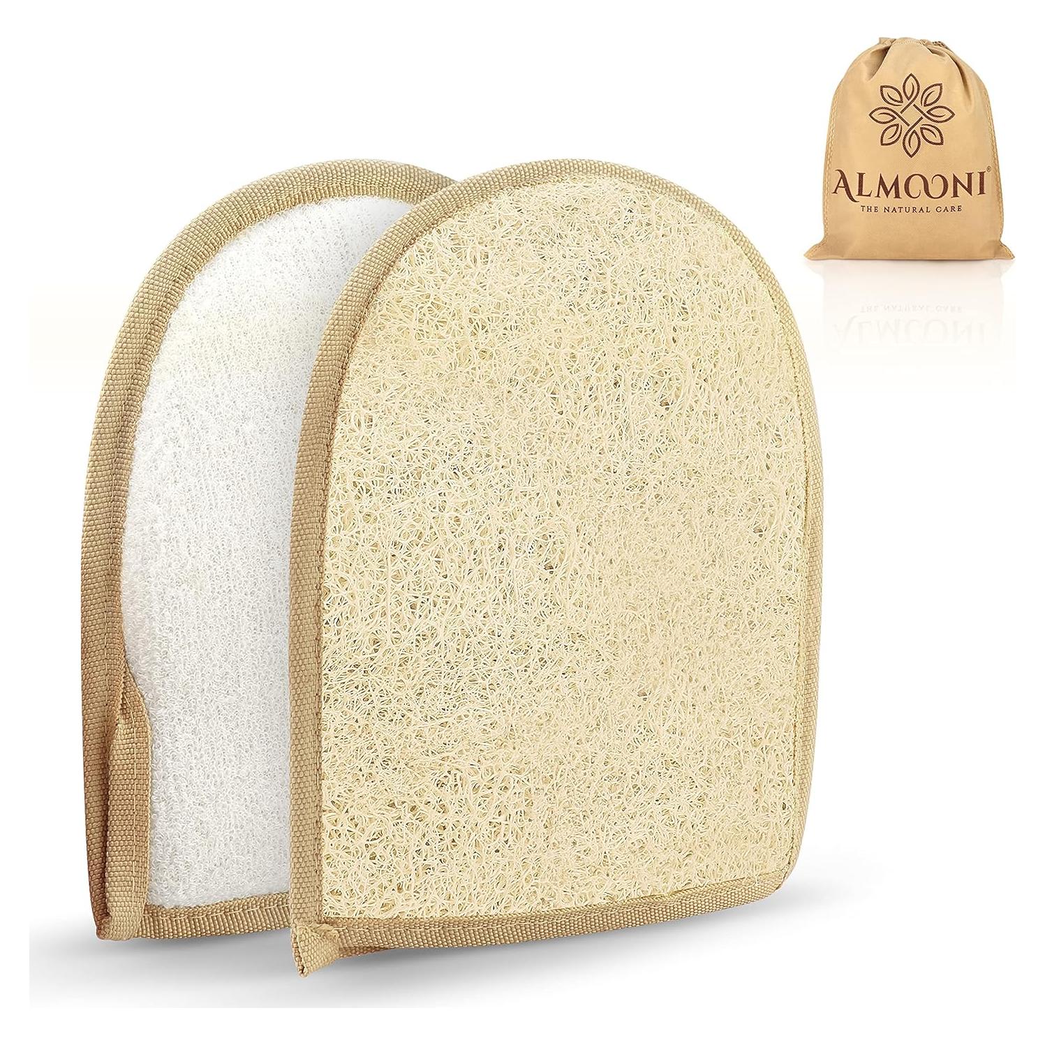 Guantes Exfoliantes de Lufa Natural ALMOONI - 3 Piezas