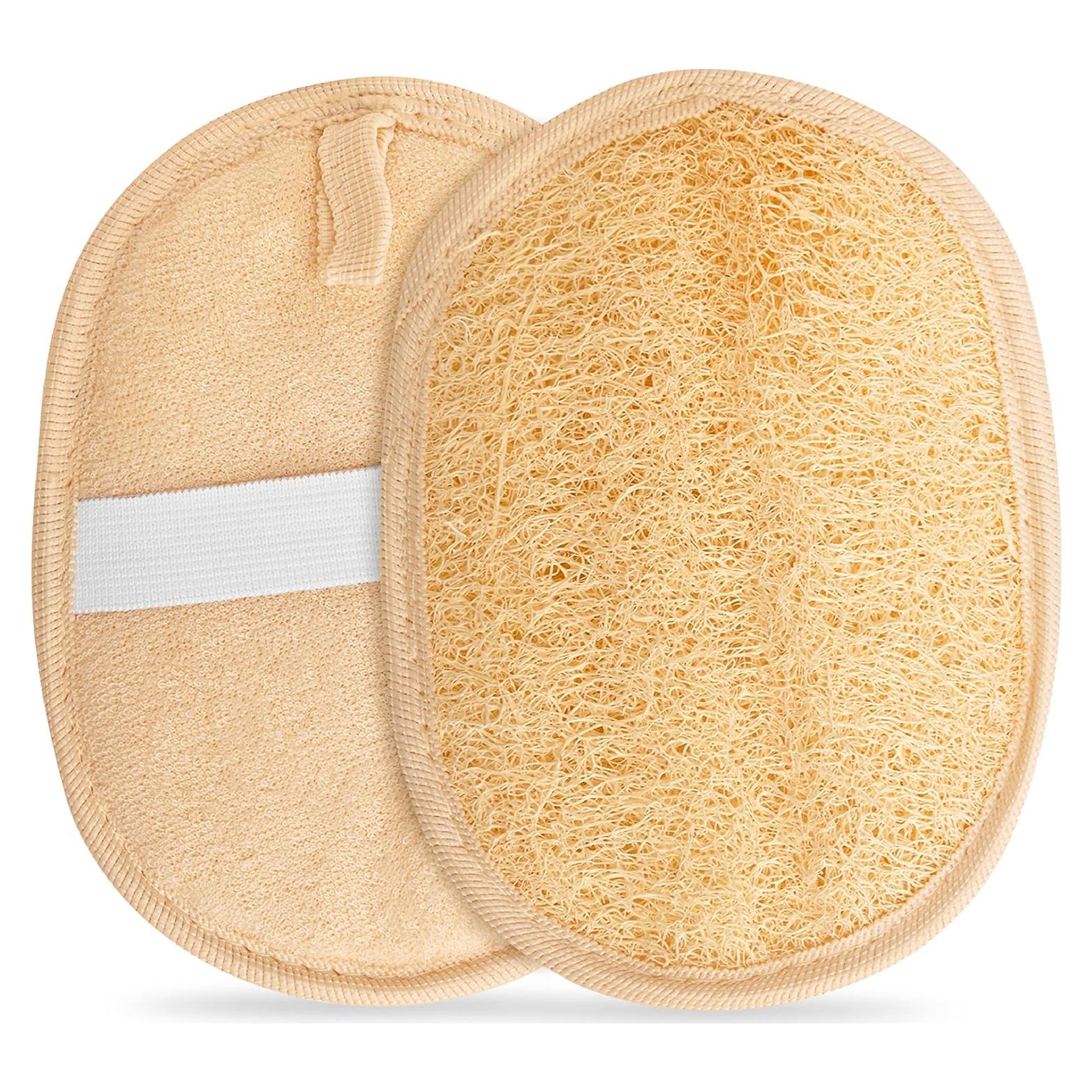 Esponjas de Lufa Natural Egipcia - Exfoliantes Doble Cara 17.5x12 cm, Paquete de 2