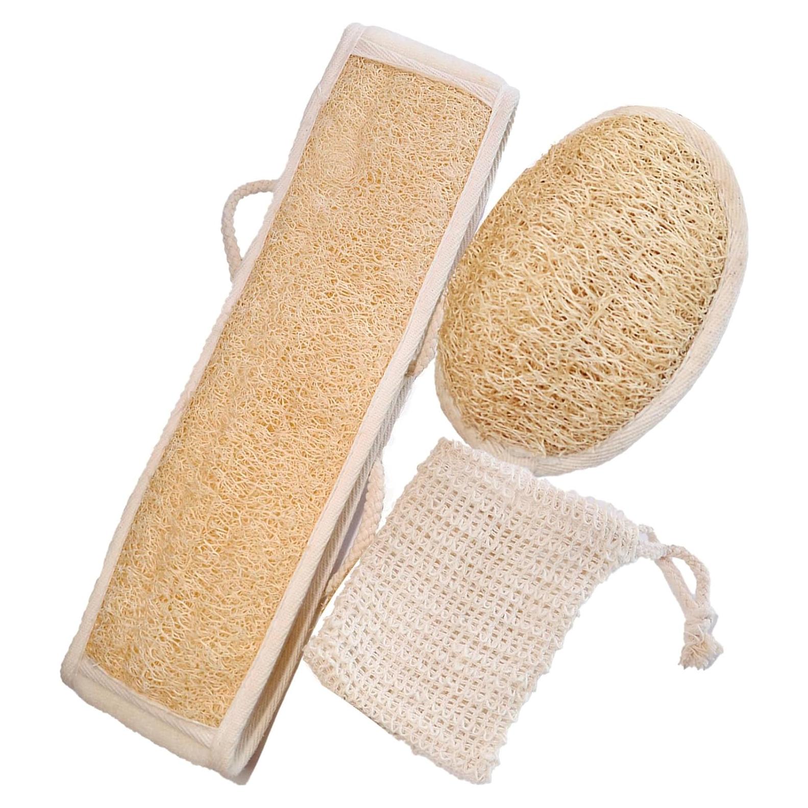 Juego de Lufa Natural JouiiSiYa 3 Piezas Exfoliantes