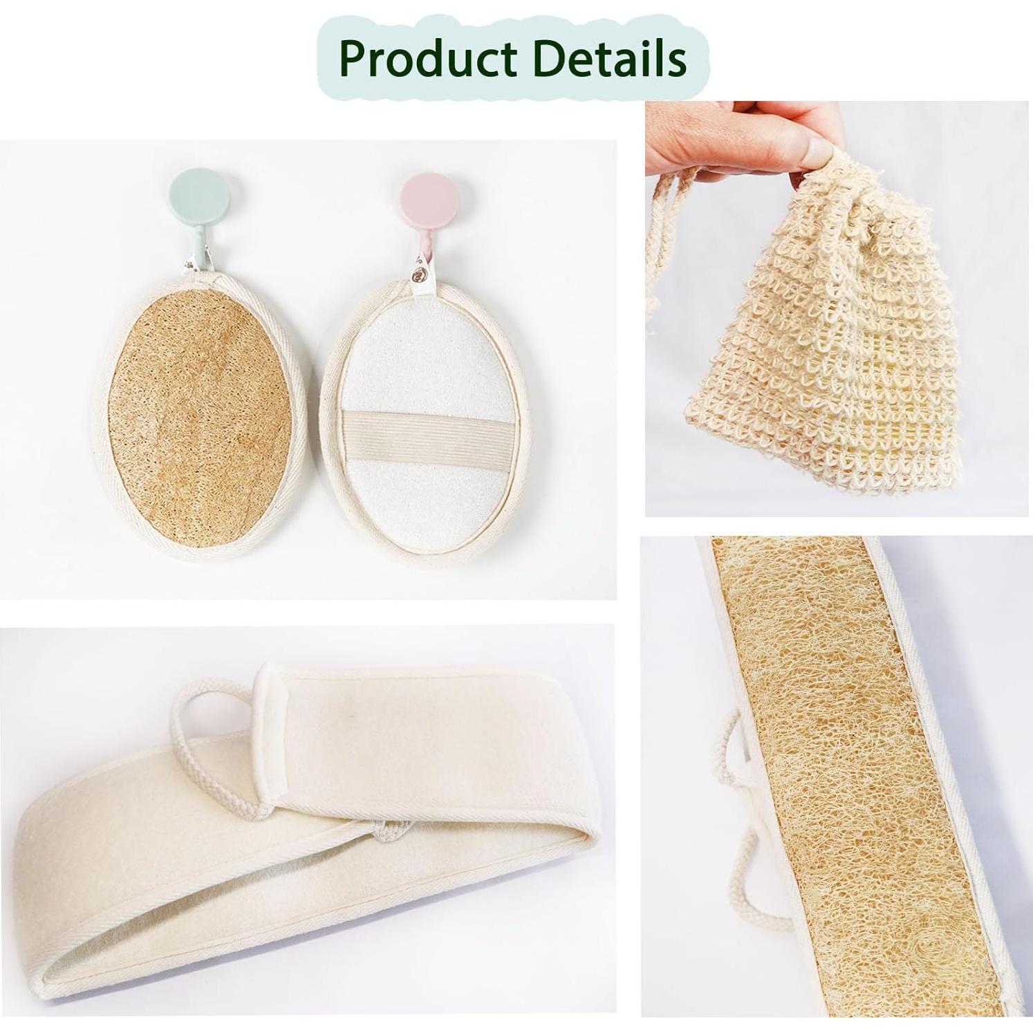 Juego de Lufa Natural JouiiSiYa 3 Piezas Exfoliantes