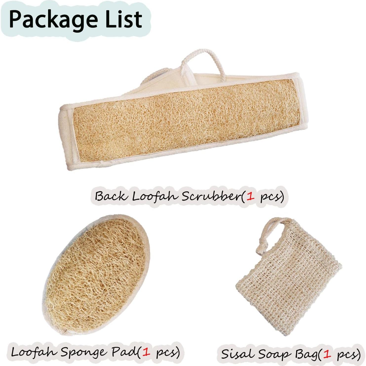 Juego de Lufa Natural JouiiSiYa 3 Piezas Exfoliantes