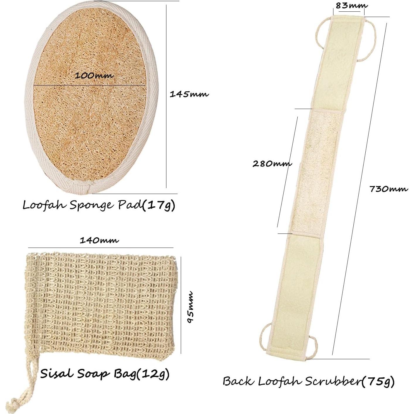 Juego de Lufa Natural JouiiSiYa 3 Piezas Exfoliantes