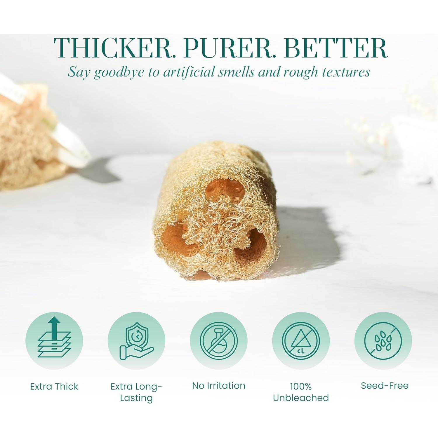 Juego de 12 Esponjas de Lufa Natural LUFAFY - Exfoliantes 15 cm