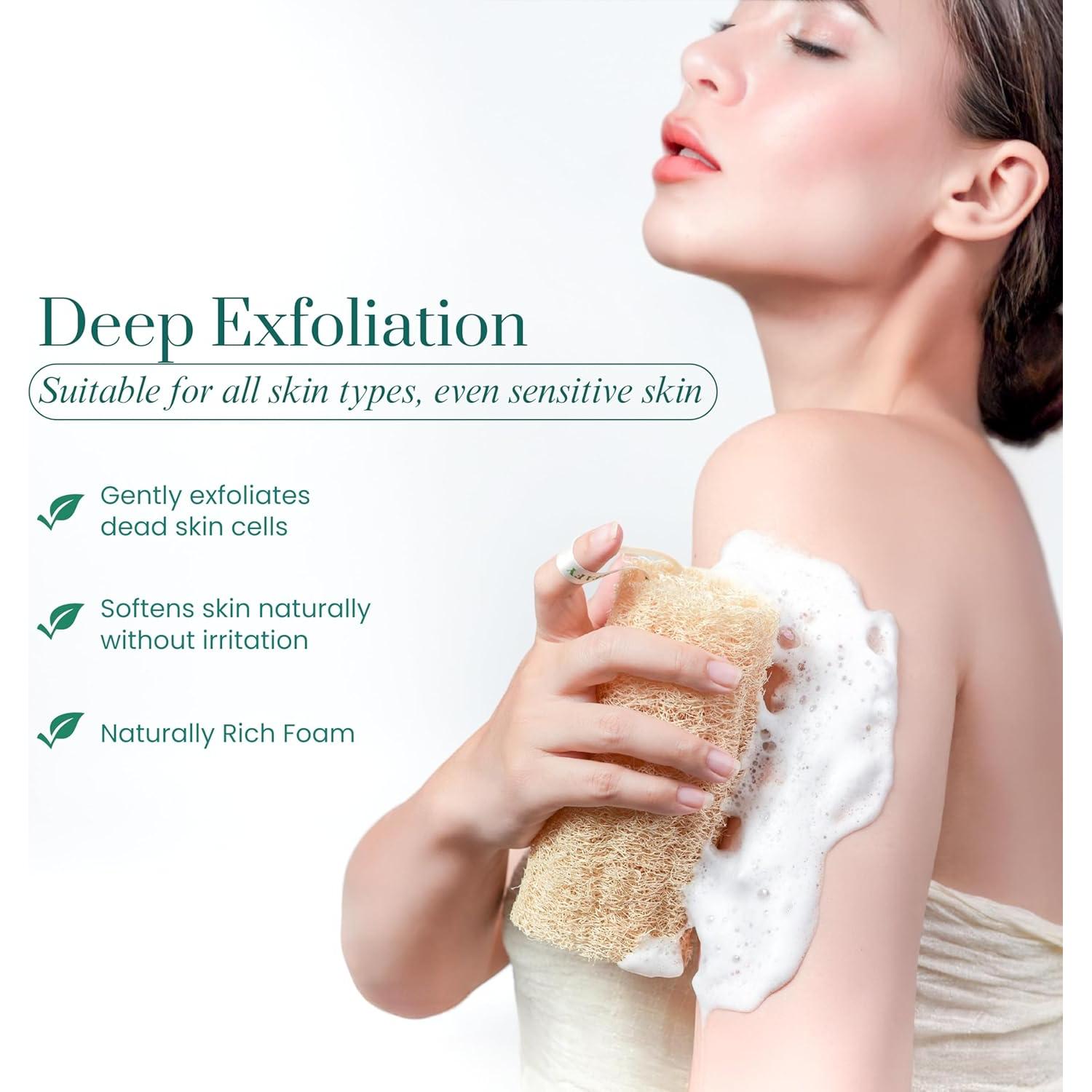 Juego de 12 Esponjas de Lufa Natural LUFAFY - Exfoliantes 15 cm