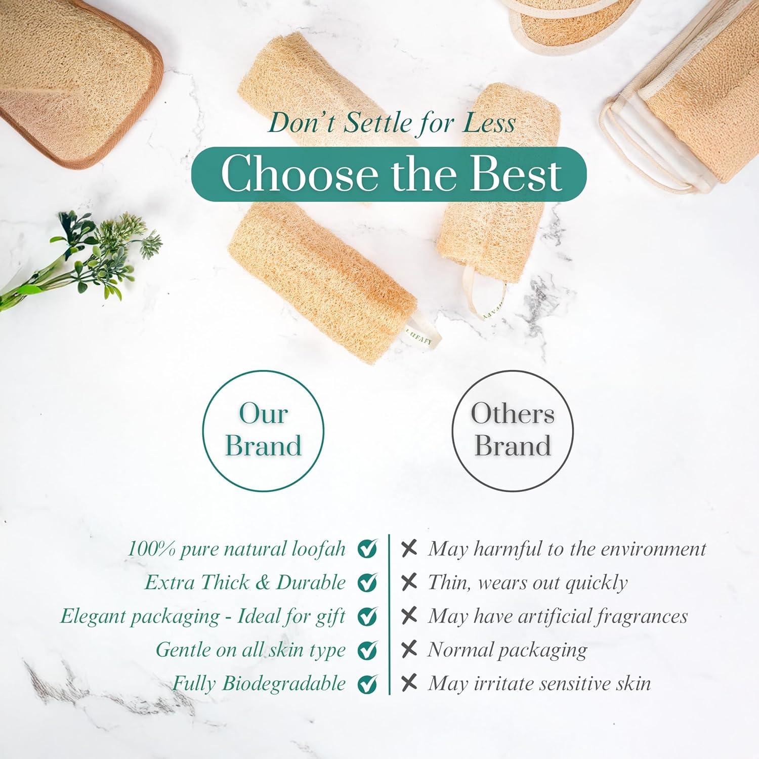 Juego de 12 Esponjas de Lufa Natural LUFAFY - Exfoliantes 15 cm