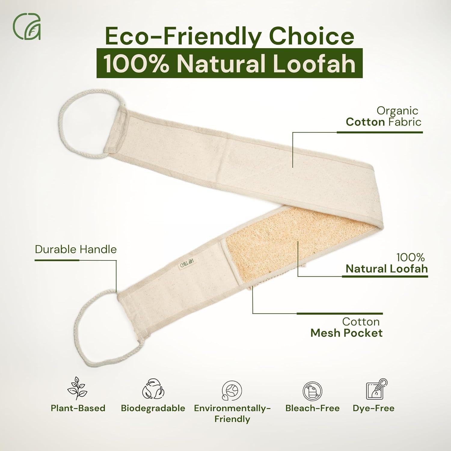 Esfregador de Espalda Chill Ah Lufa Natural Exfoliante 90cm