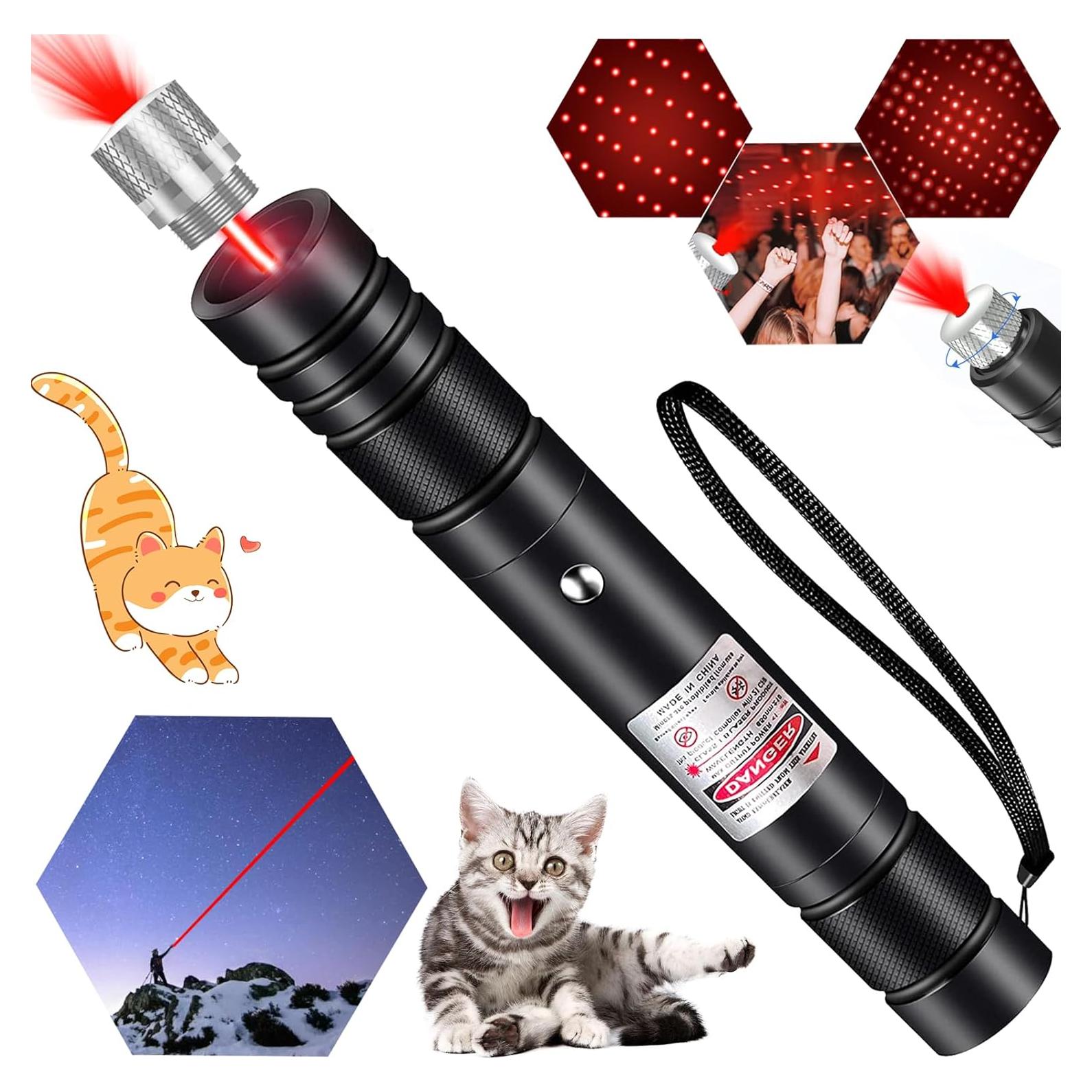 Puntero Láser Rojo Recargable NHOEBICK 609.6m para Gatos