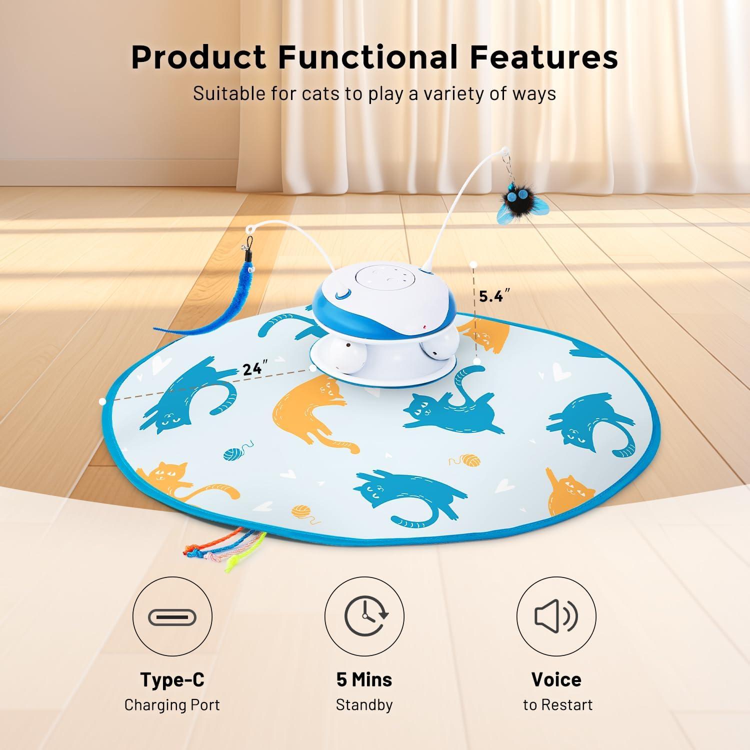 Juguete Interactivo para Gatos Zomisia 5 en 1 Automático Recargable