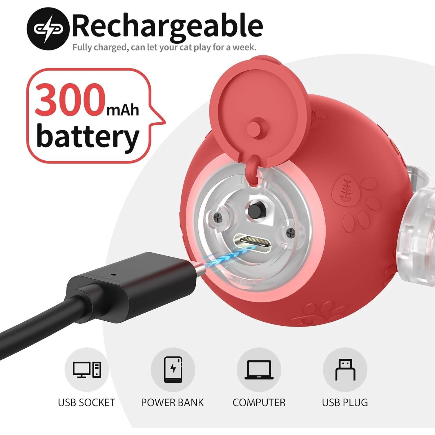 Juguete Interactivo para Gatos Tonosa O10 - Silicona, RGB, 2 Modos