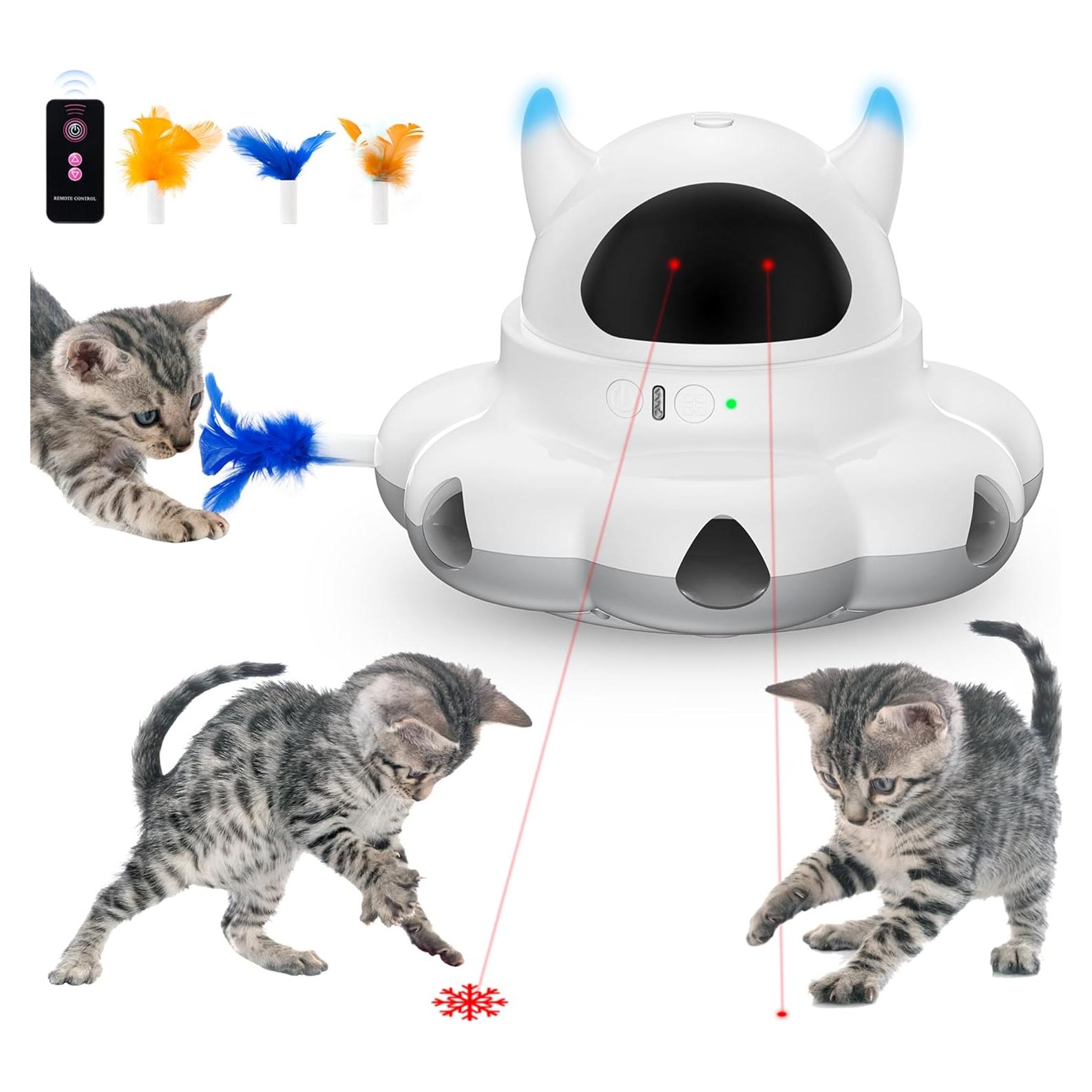 Juguete Interactivo para Gatos Cosicosy 2-en-1 Blanco
