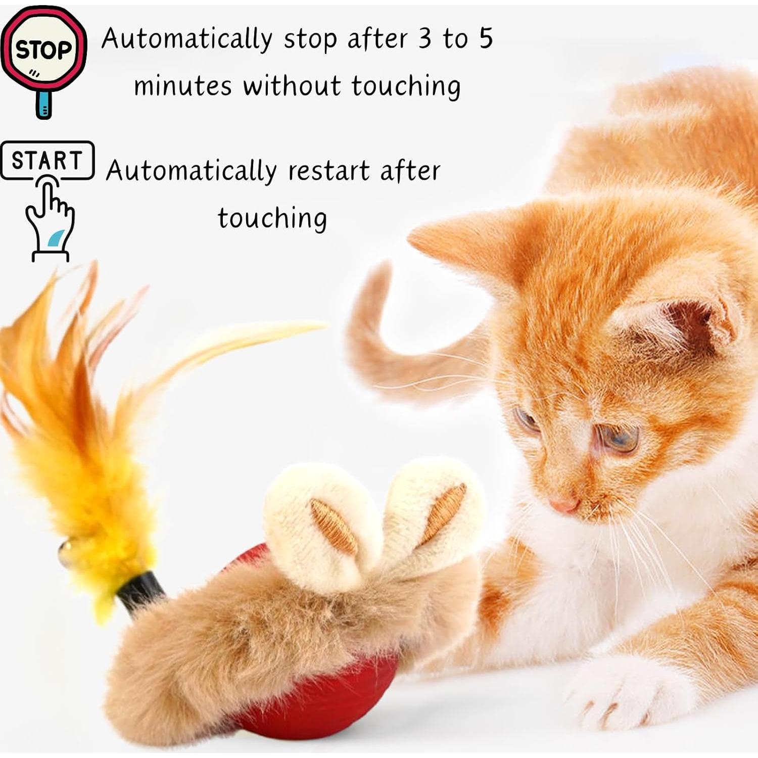 Juguete Interactivo para Gatos JLDVP con Bola y Pluma 3-en-1