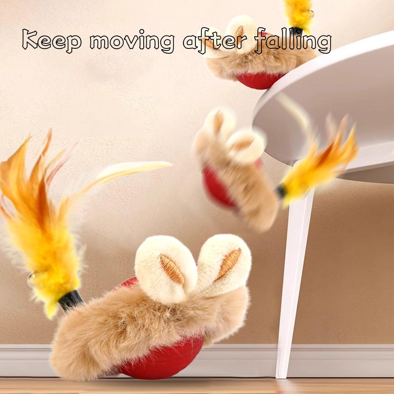 Juguete Interactivo para Gatos JLDVP con Bola y Pluma 3-en-1