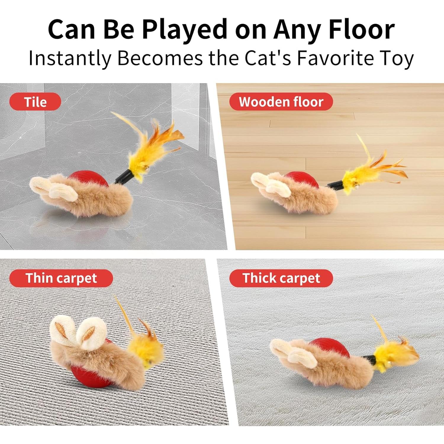 Juguete Interactivo para Gatos JLDVP con Bola y Pluma 3-en-1