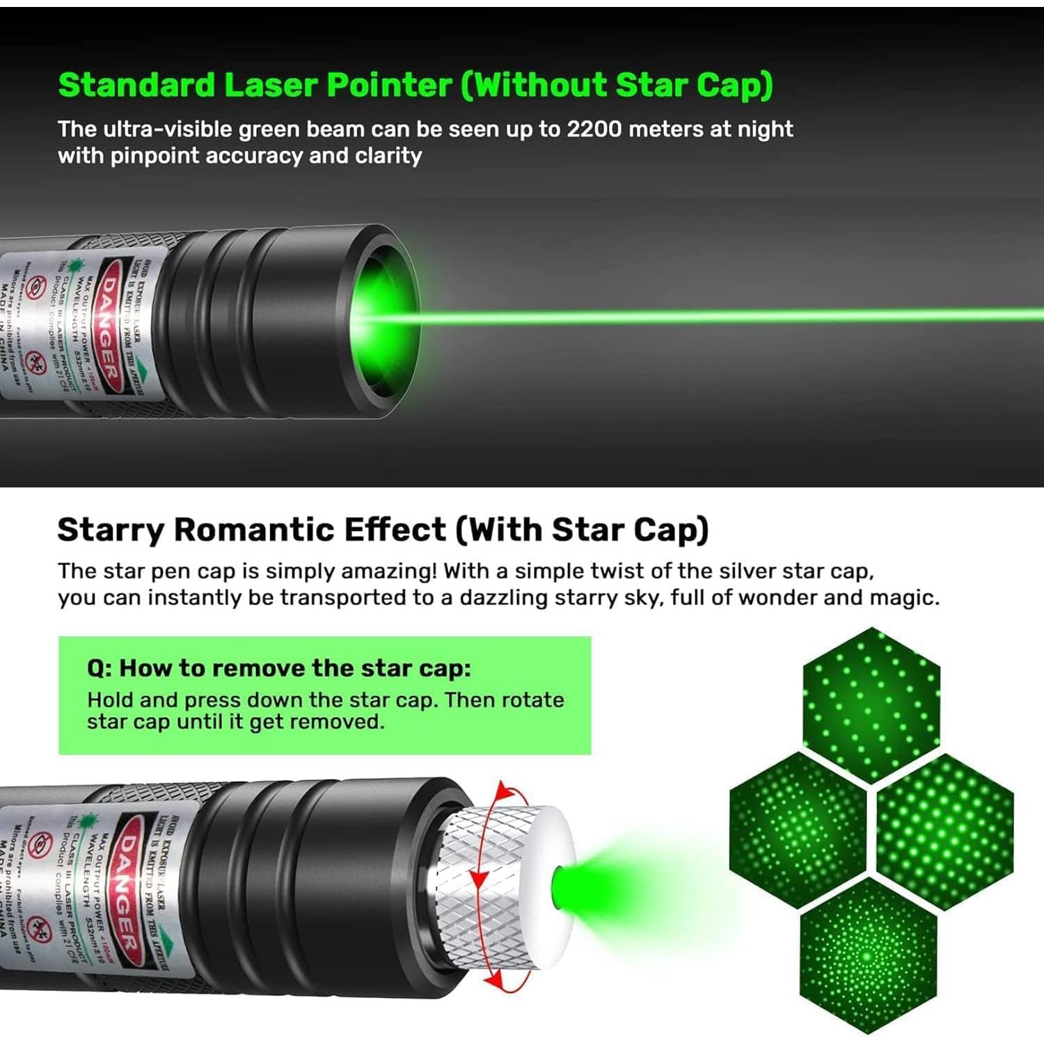 Linterna táctica IVVTRYI láser verde recargable USB 2000m