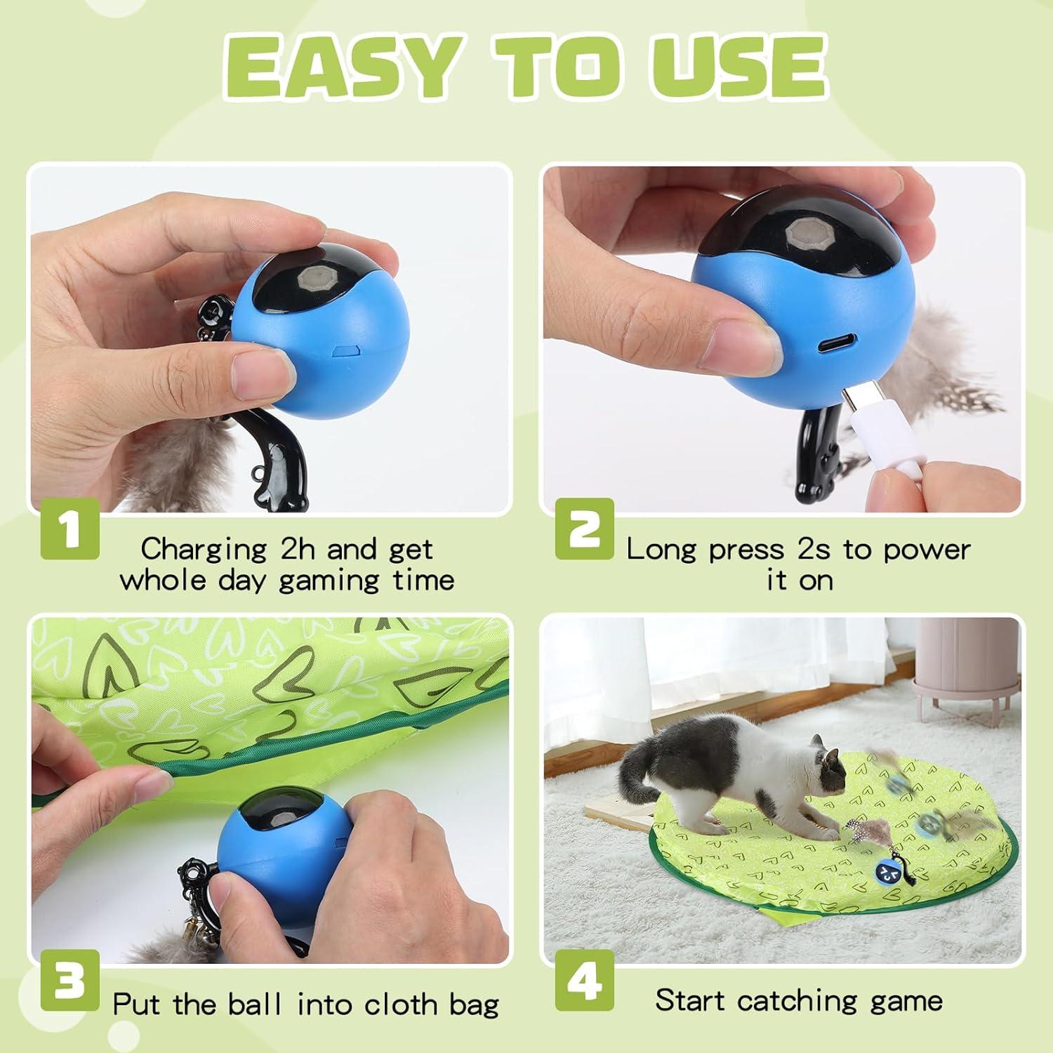 Juguete Interactivo para Gatos WorTade Verde - Bola Eléctrica