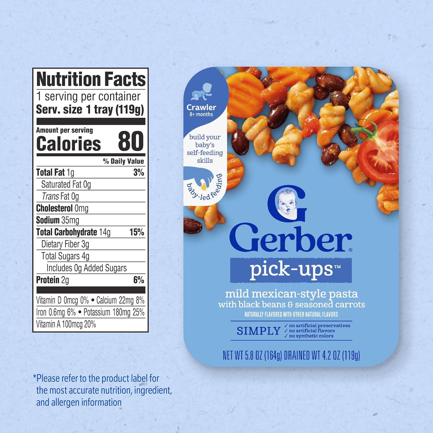 Comida para Bebés Gerber Pick-Ups 6x163g Pasta Estilo Mexicano