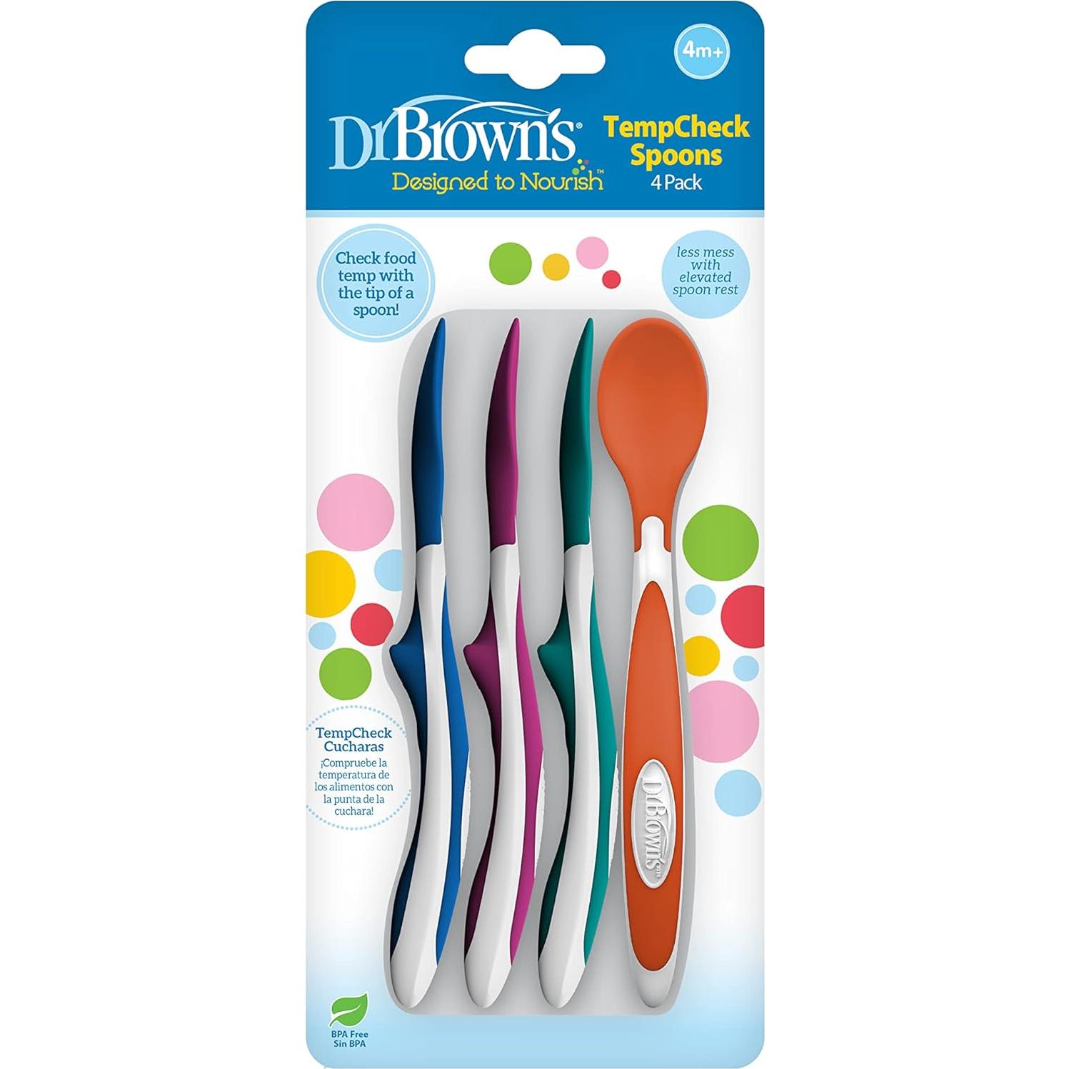 Cucharas TempCheck Dr. Brown para Bebés, Paquete de 4, Libre de BPA