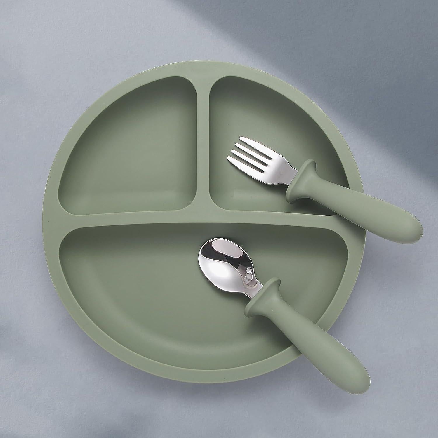 Set de Alimentación para Bebés Eascrozn - 2 Platos Silicona 190g