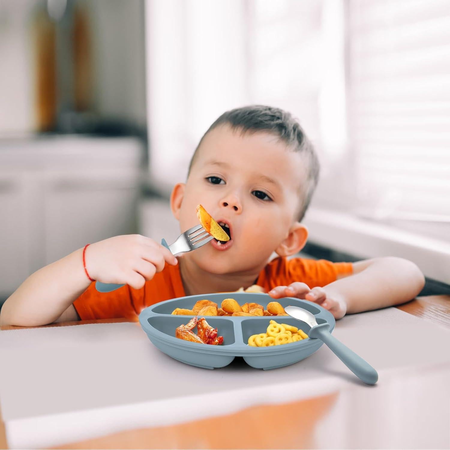 Set de Alimentación para Bebés Eascrozn - 2 Platos Silicona 190g