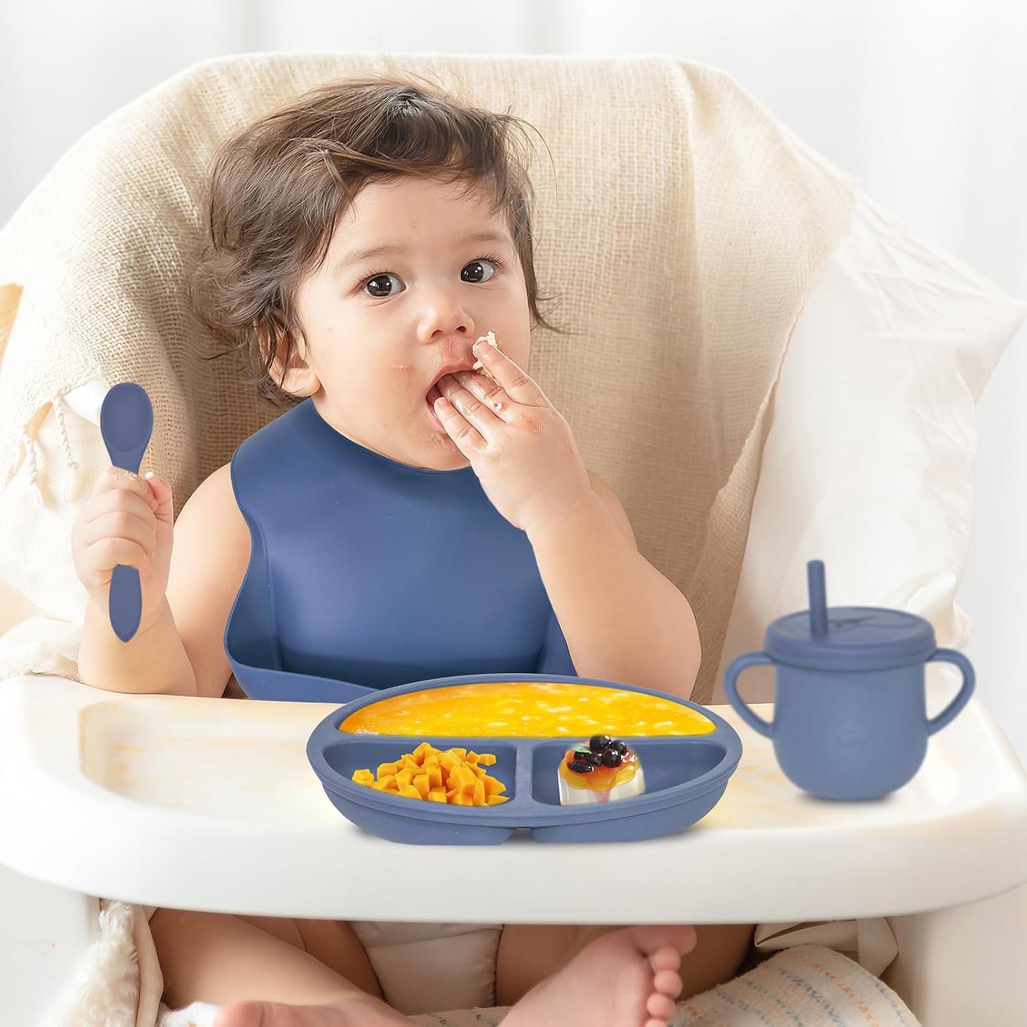 Juego de Alimentación de Silicona Dormlony 9 Piezas Bebés