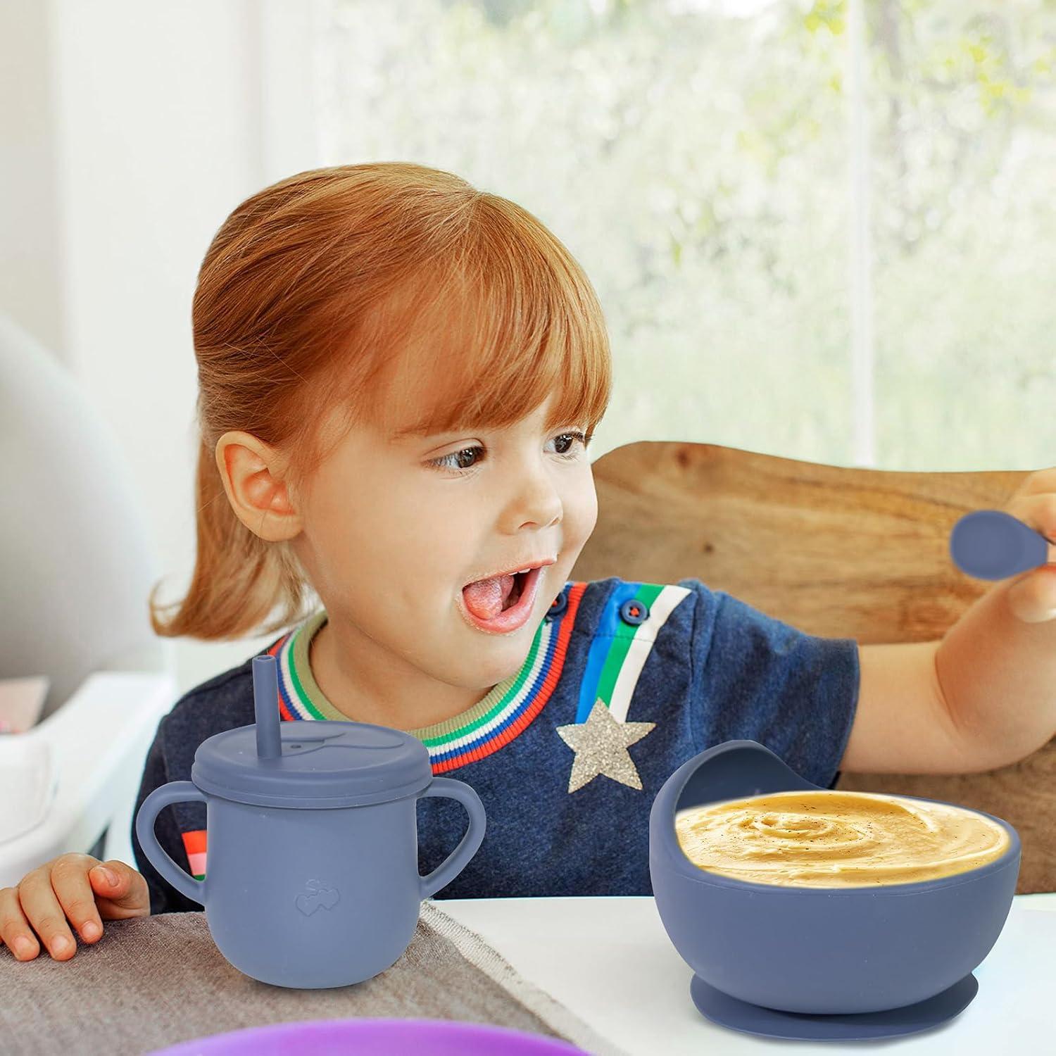 Juego de Alimentación de Silicona Dormlony 9 Piezas Bebés