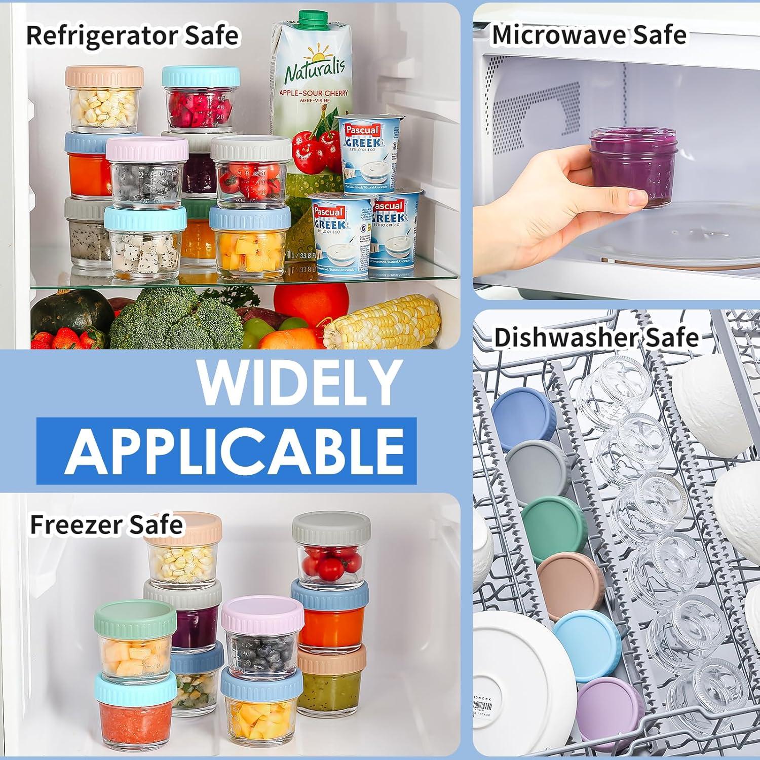 Tarros de Almacenamiento de Comida para Bebés DRKIO 6 Piezas 118 ml