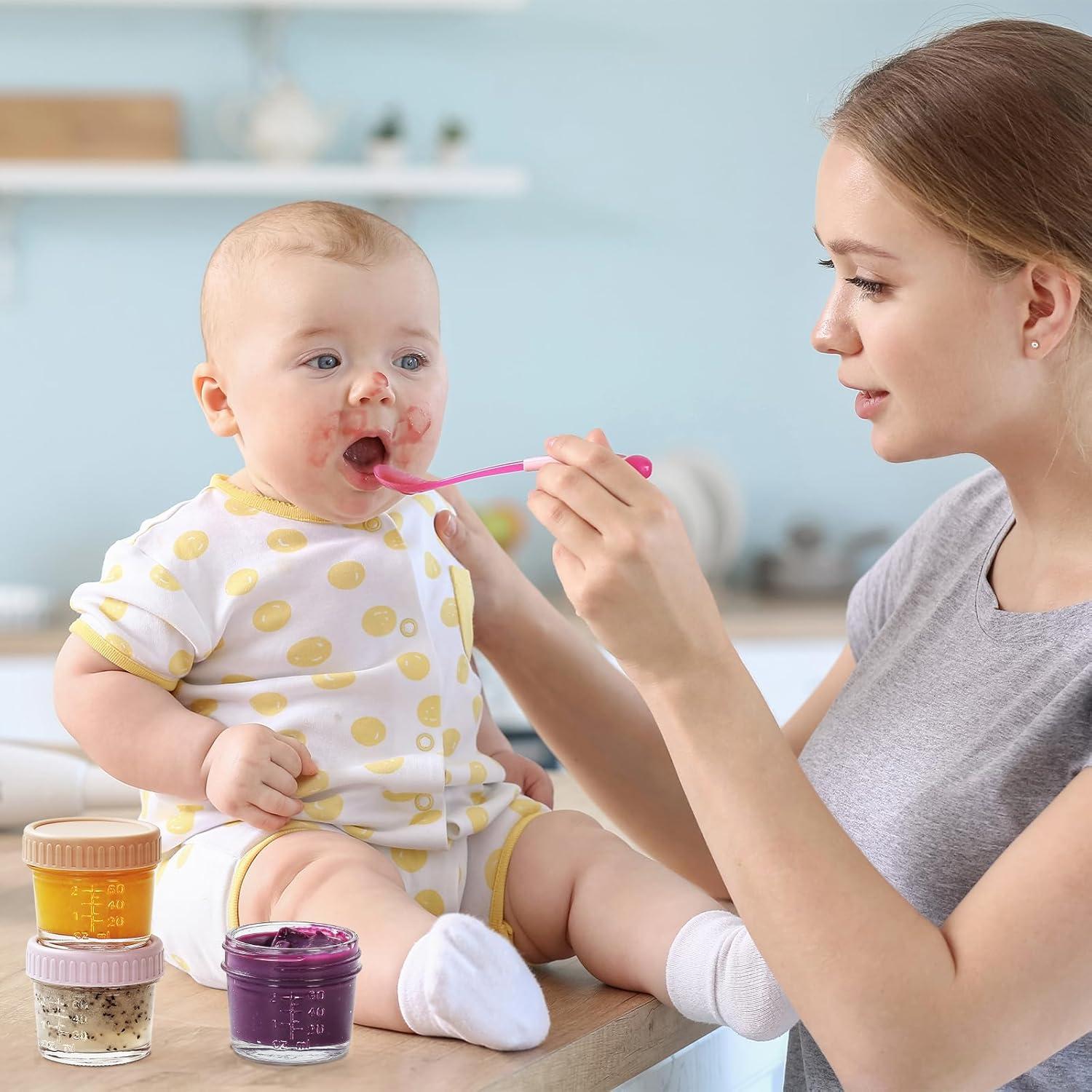 Tarros de Almacenamiento de Comida para Bebés DRKIO 6 Piezas 118 ml