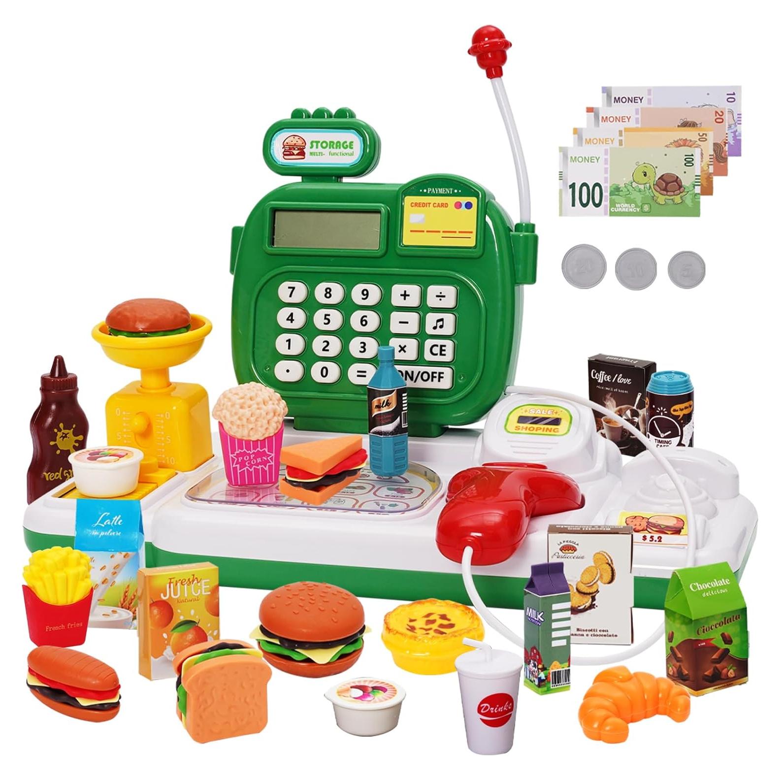 Caja Registradora Infantil Jomifin Verde con Sonidos Realistas