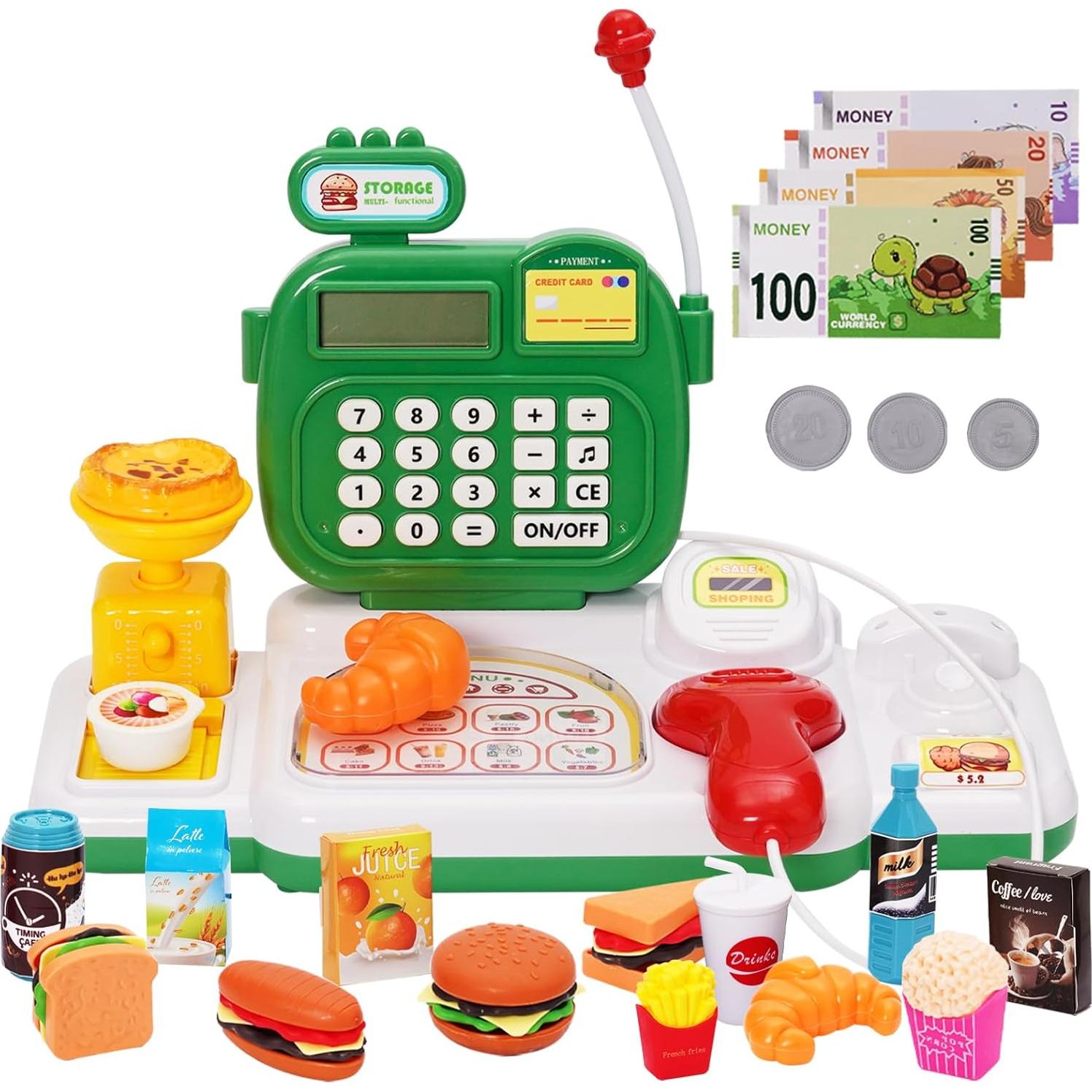 Caja Registradora Infantil Jomifin Verde con Sonidos Realistas