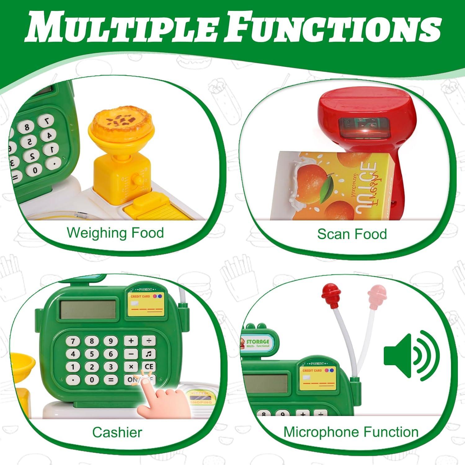 Caja Registradora Infantil Jomifin Verde con Sonidos Realistas