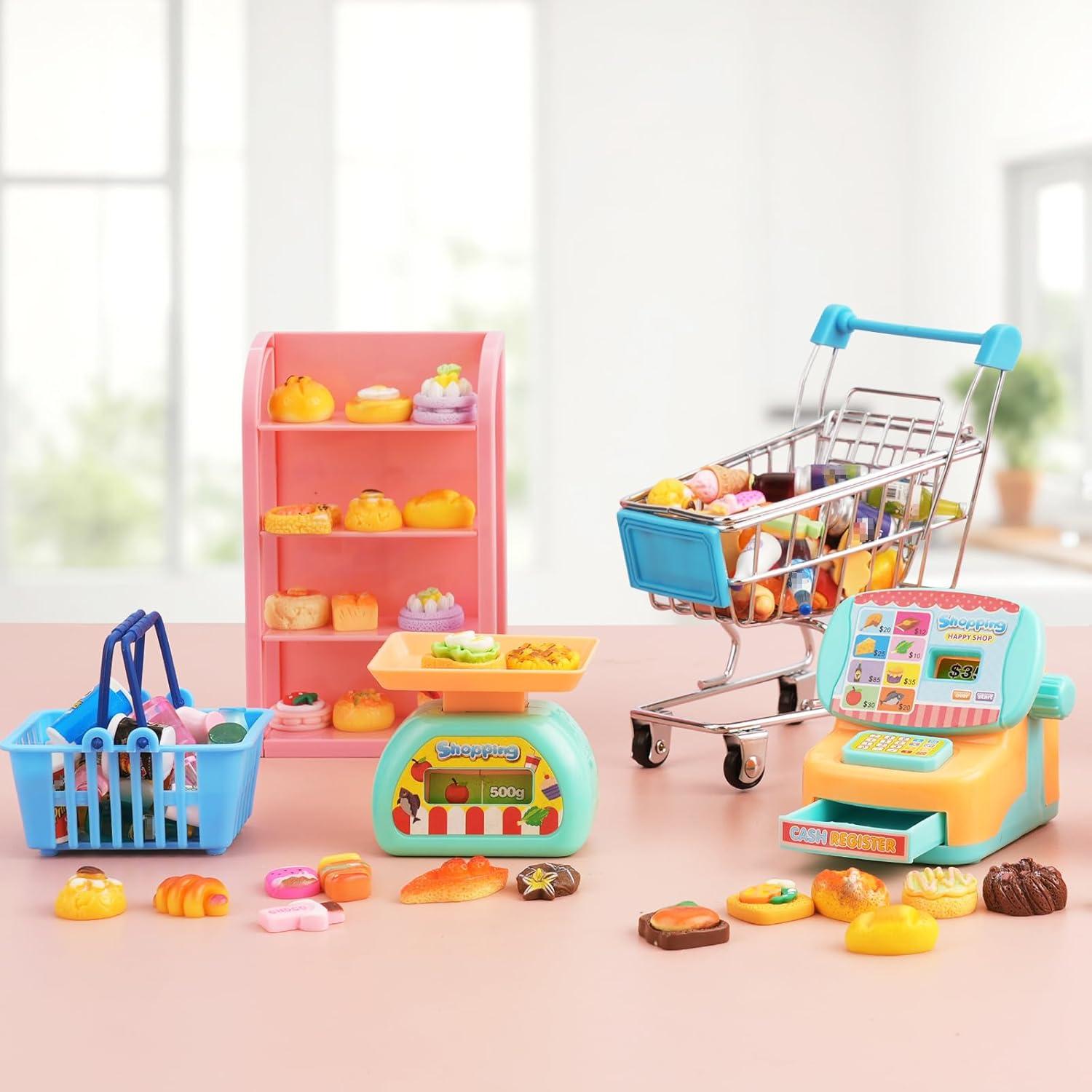 Juego de Mini Carrito de Compras Kapeiluo con Accesorios