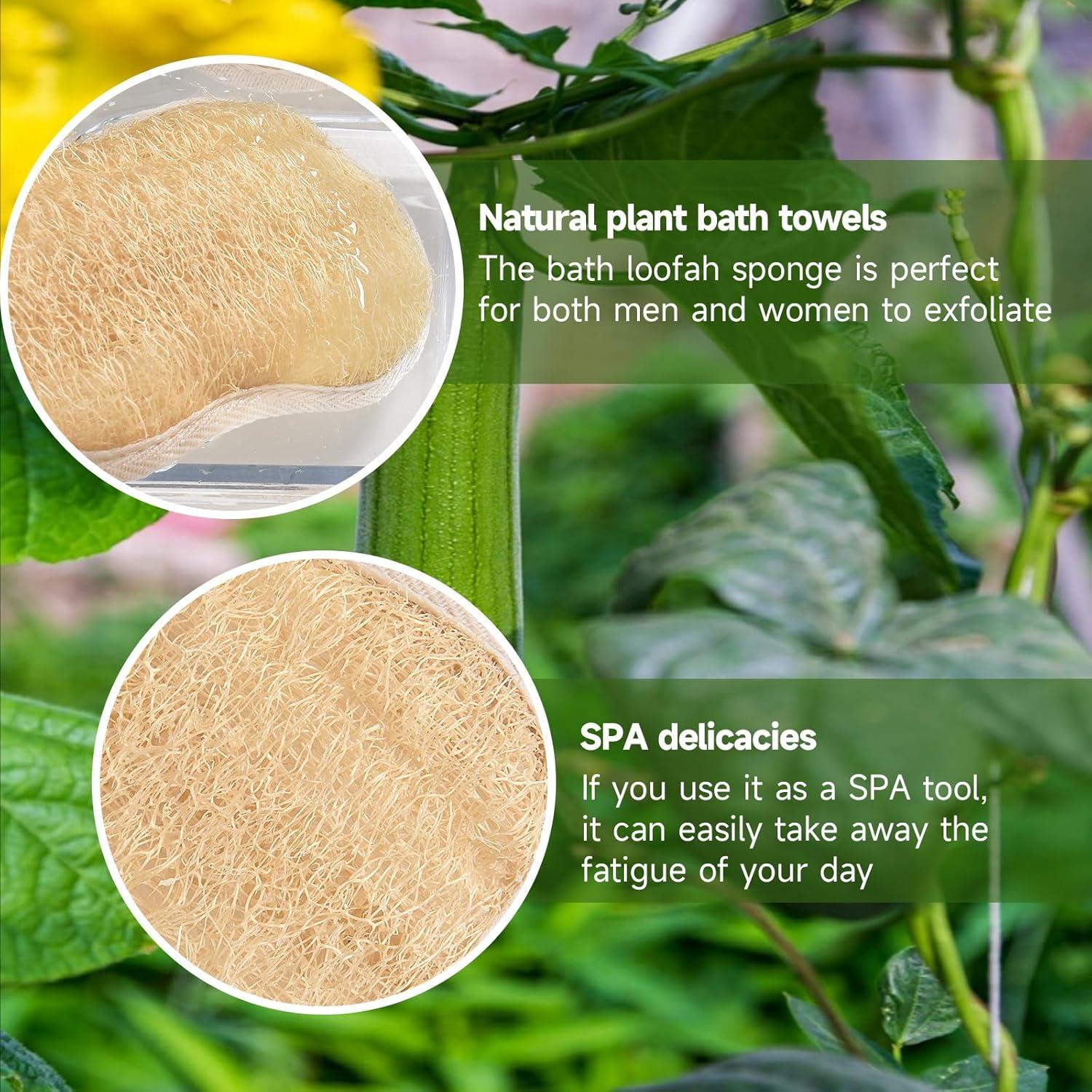 Esponjas de Baño Lufa Natural YEMTAL 3 Piezas Exfoliantes