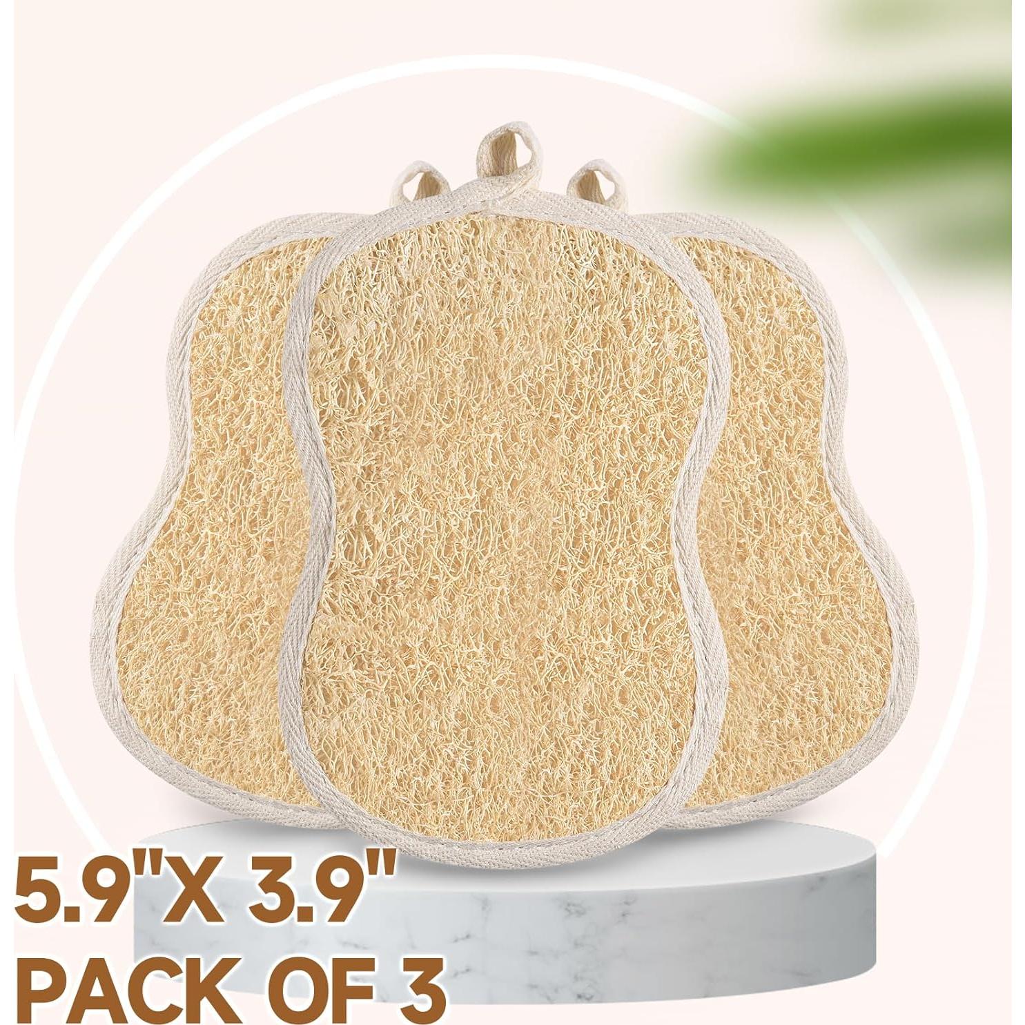 Esponjas de Baño Lufa Natural YEMTAL 3 Piezas Exfoliantes