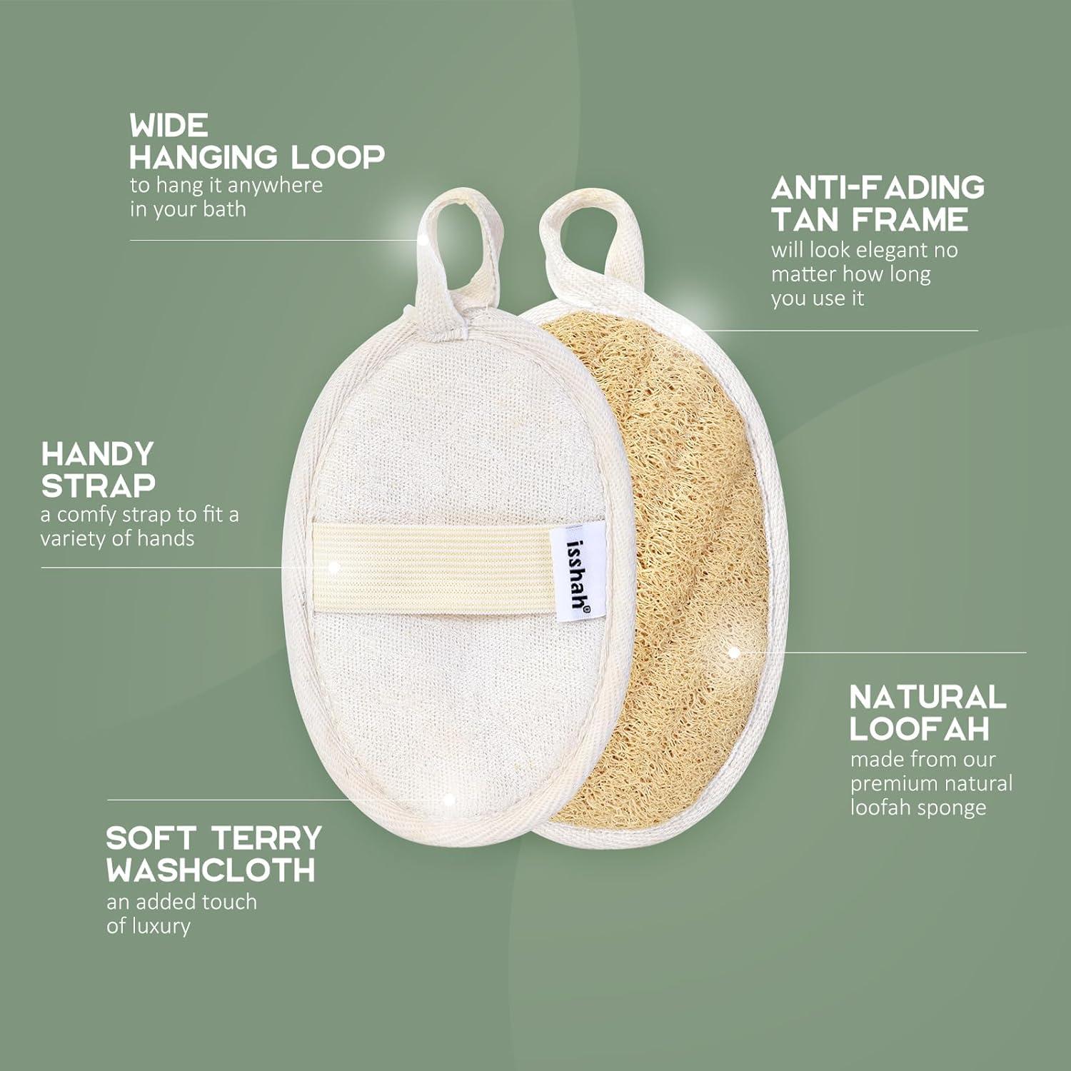 Esponjas de Lufa Natural Isshah - Paquete de 3 Unidades Exfoliantes