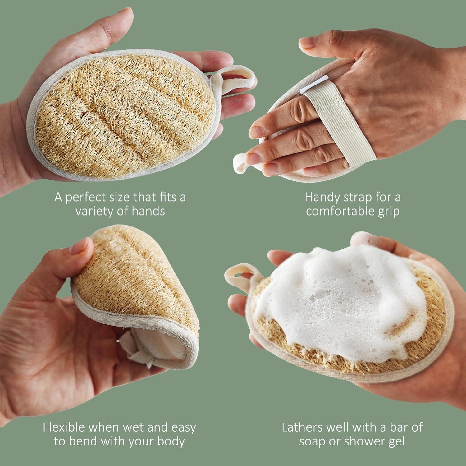 Esponjas de Lufa Natural Isshah - Paquete de 3 Unidades Exfoliantes