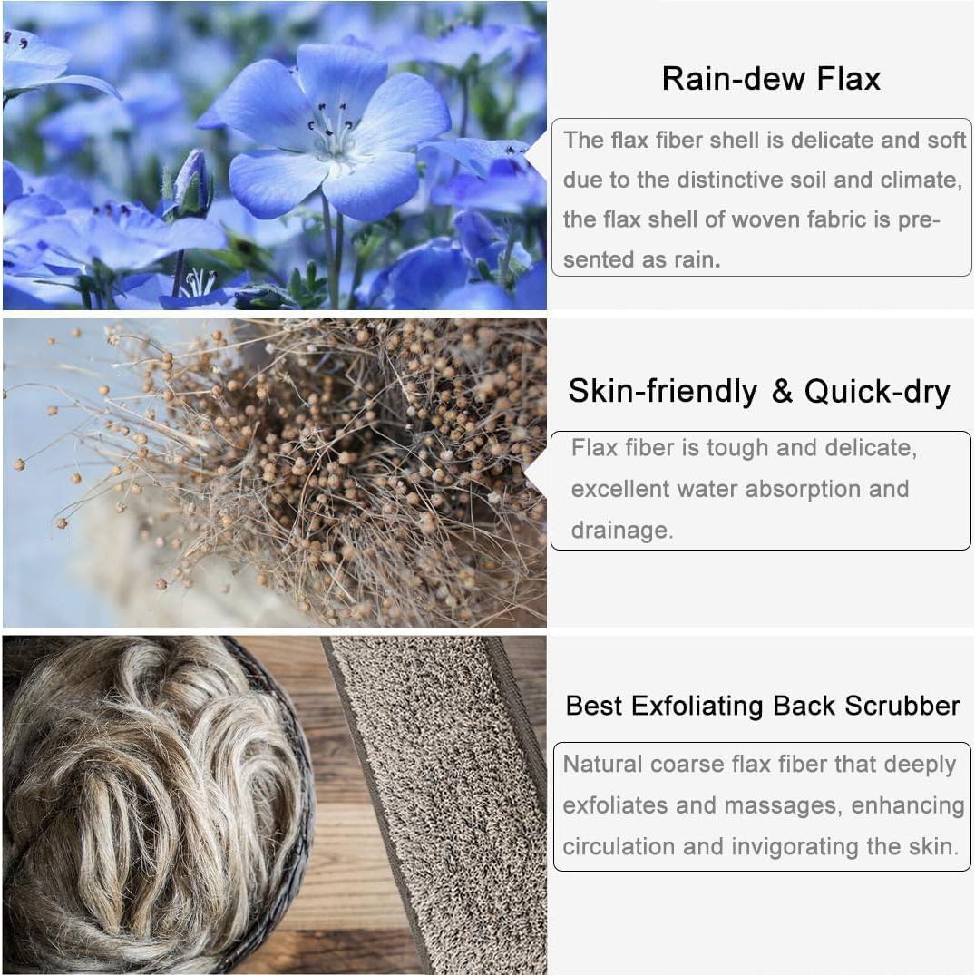 Esponja de Espalda Exfoliante IYOOH de Lino Natural 89cm