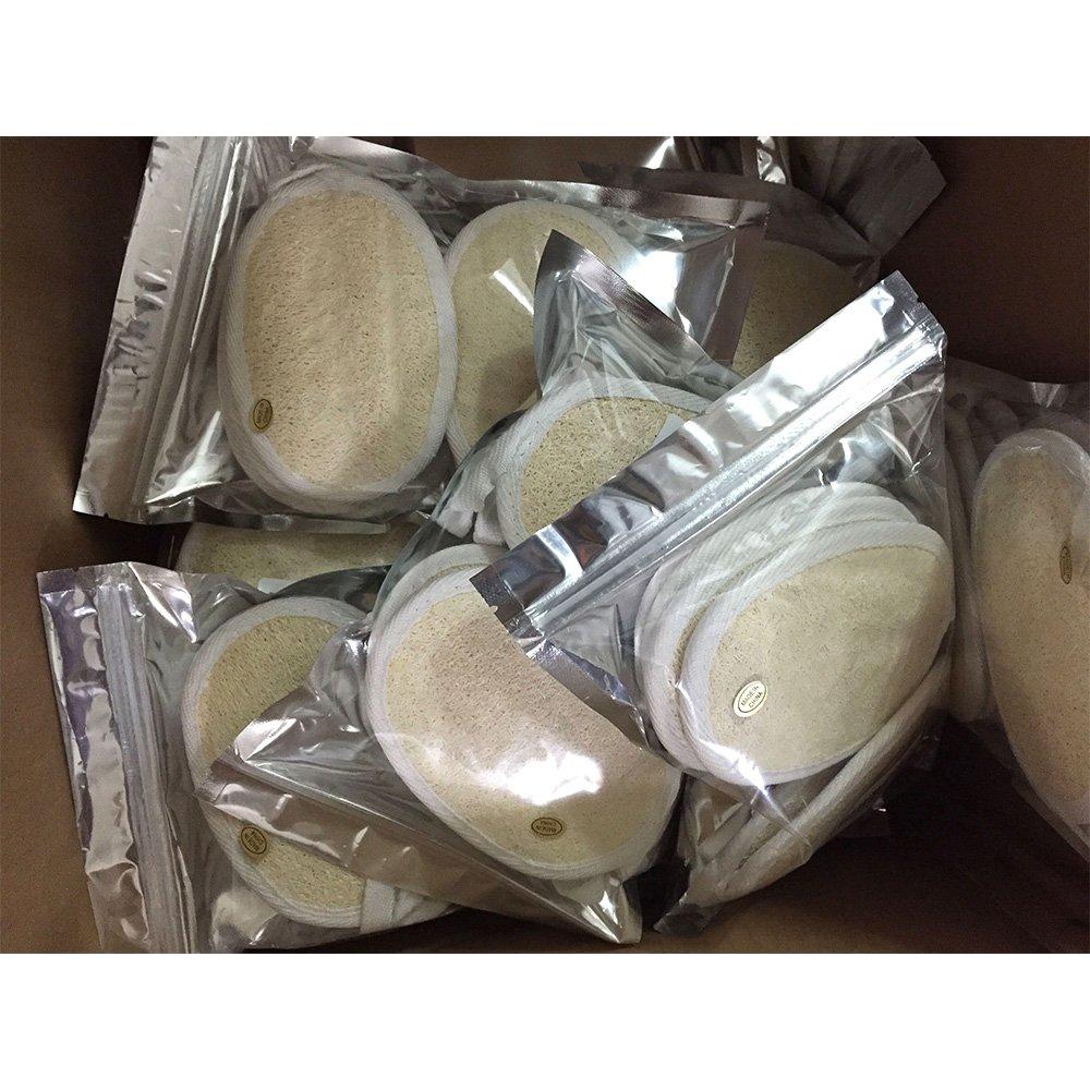 AVESEL Almohadillas Exfoliantes de Lufa Natural - Grande 10x15 cm - Paquete de 8