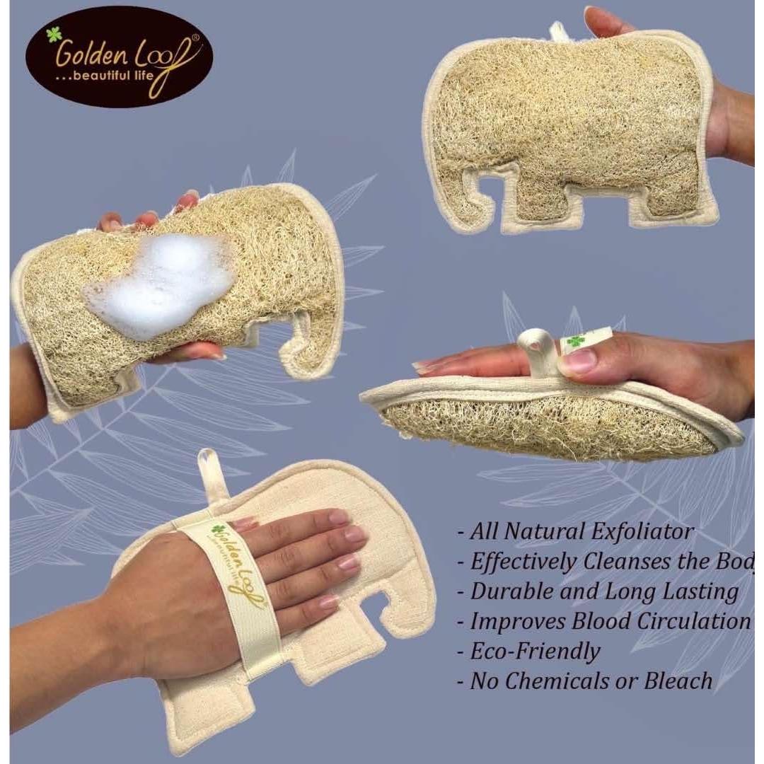 Esponja de Lufa Elefante Dorada 19x14cm Esterilizada Natural